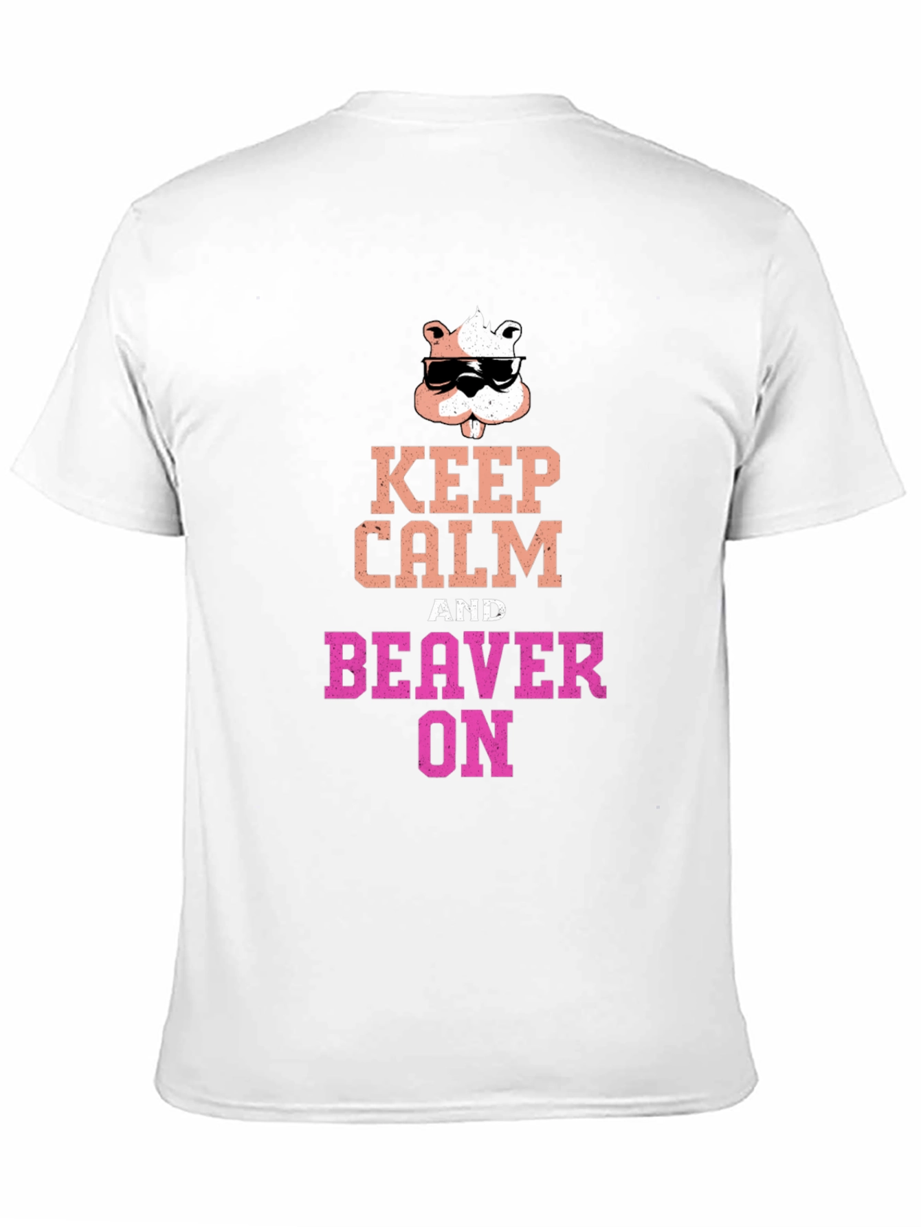 Keep Calm and Beaver On Black T-Shirt