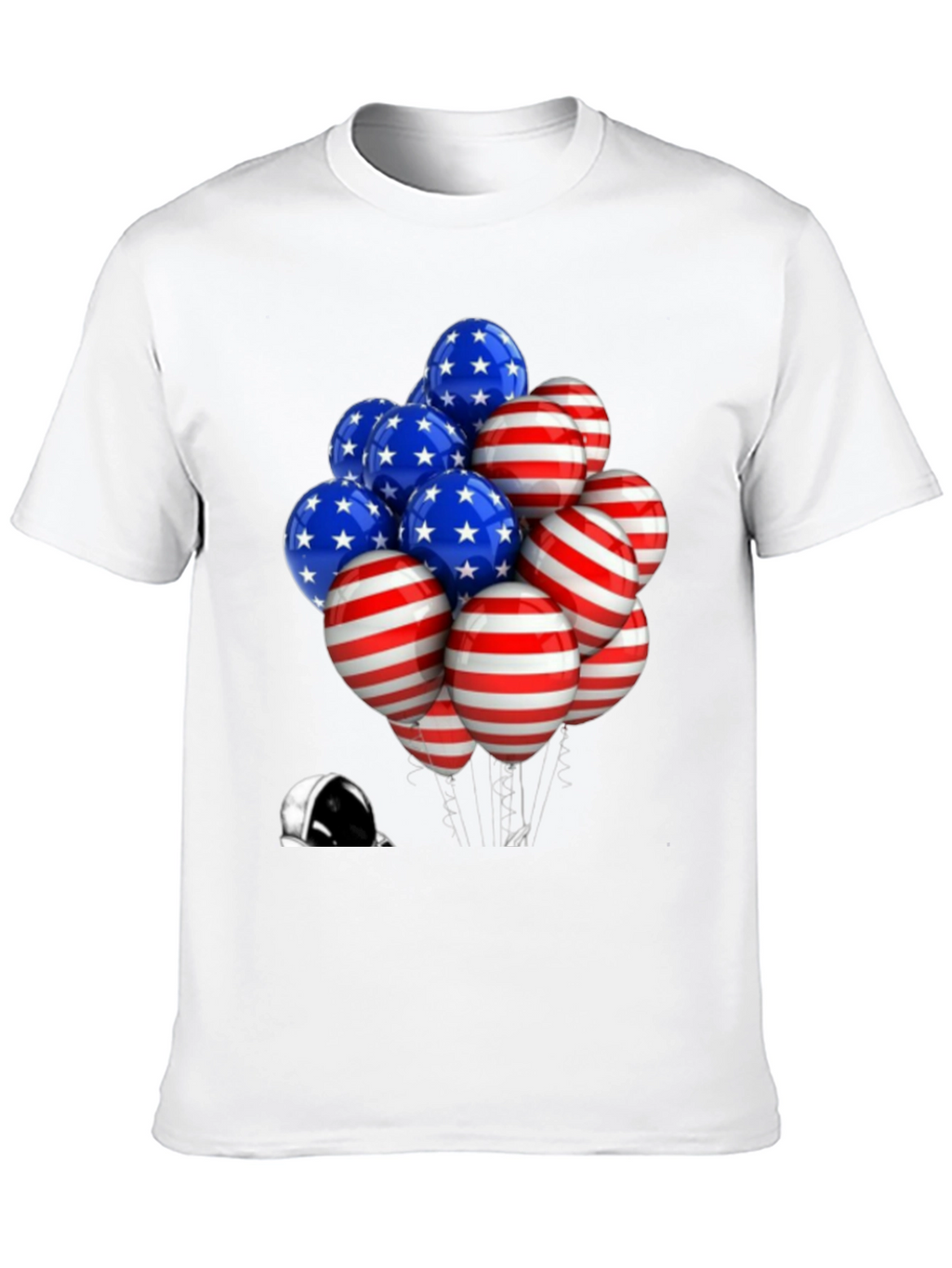Patriotic Balloons Astronaut Graphic T-Shirt