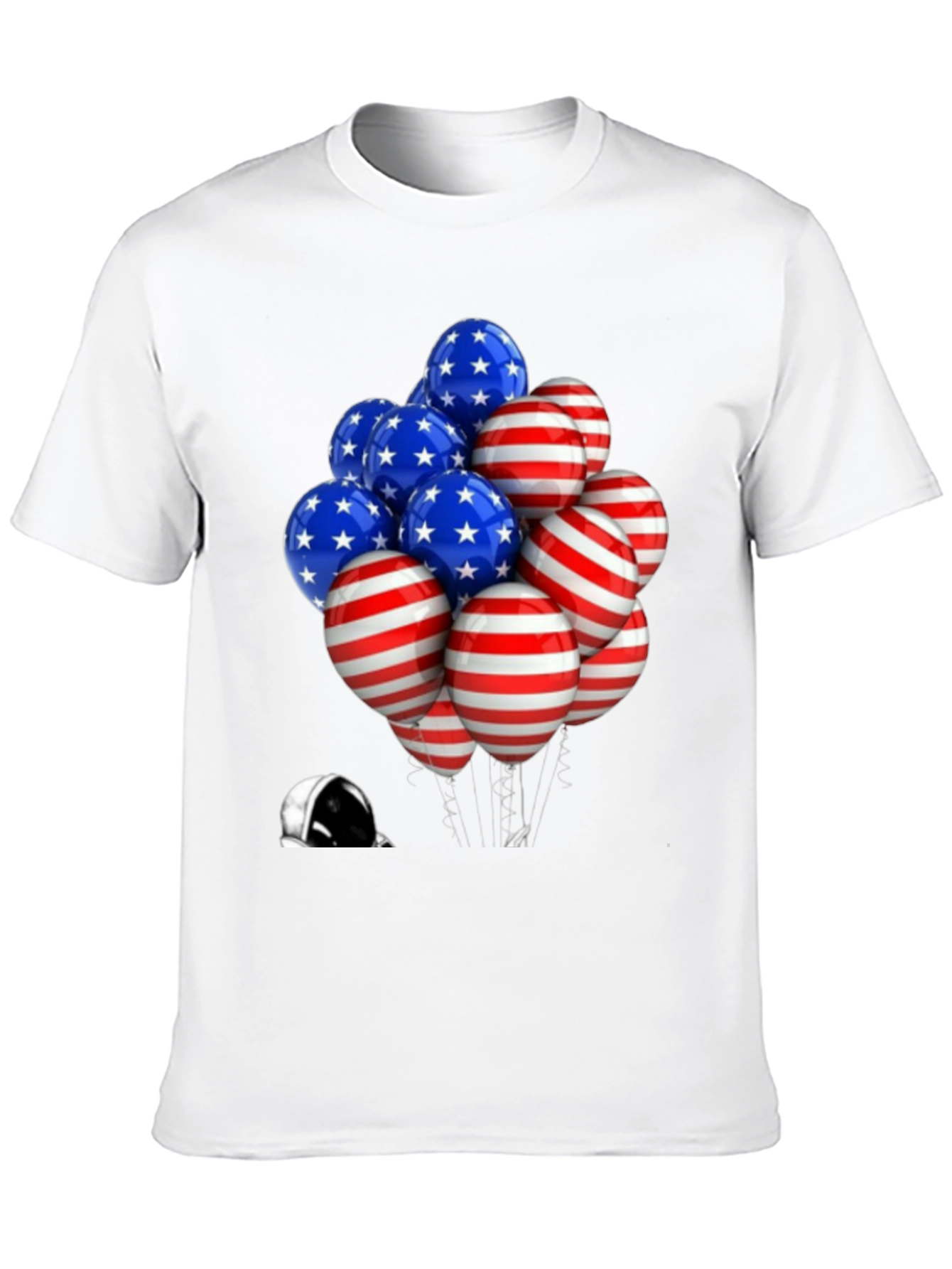 Patriotic Balloons Astronaut Graphic T-Shirt