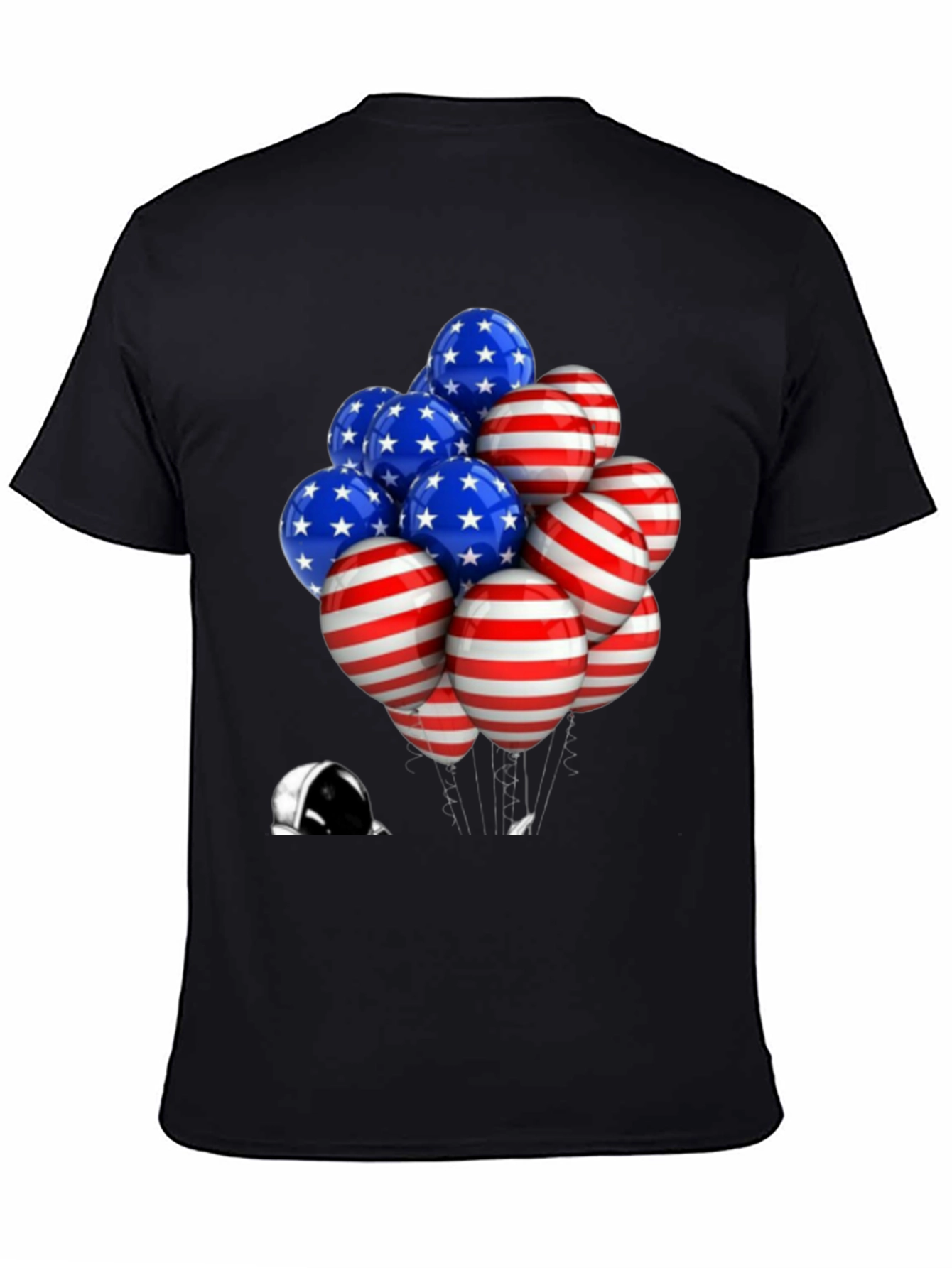 Patriotic Balloons Astronaut Graphic T-Shirt