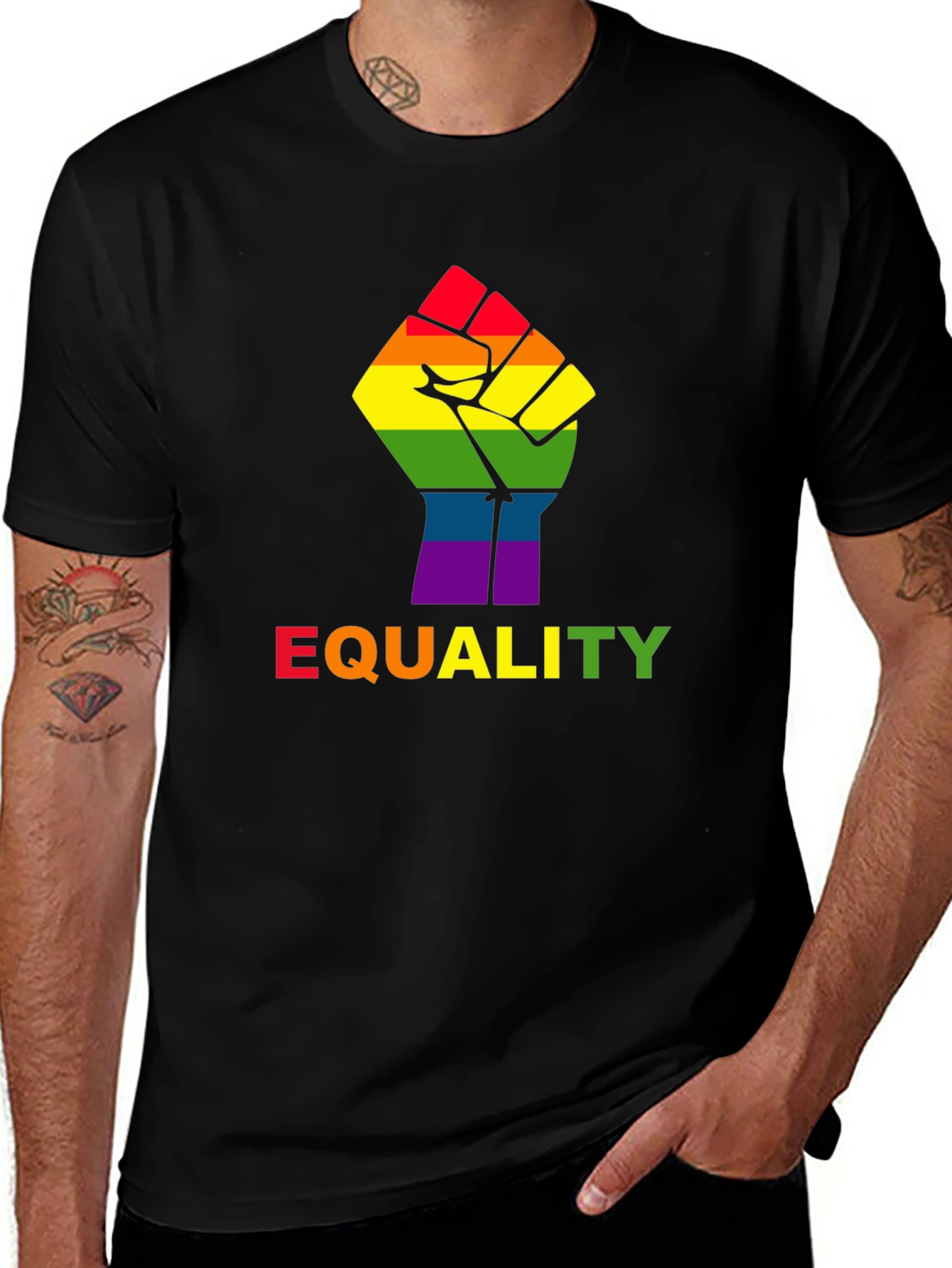 Equality Fist Pride Tee - Black LGBT Rights T-Shirt