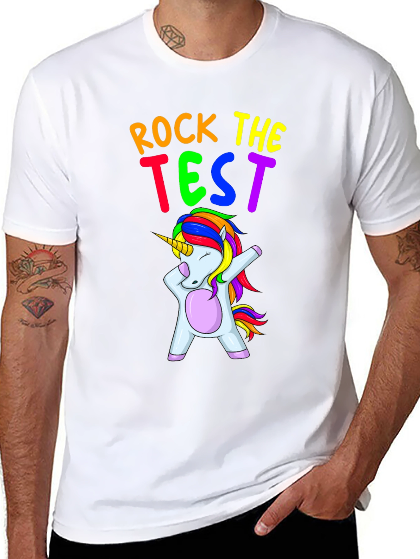 Rock the Test Unicorn Graphic Tee