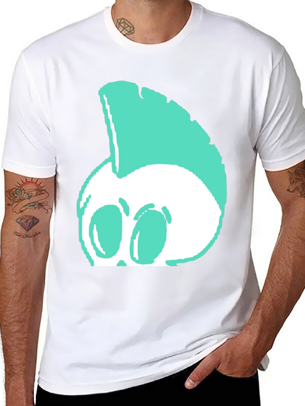 Edgy Punk Skull Graphic Tee - Black