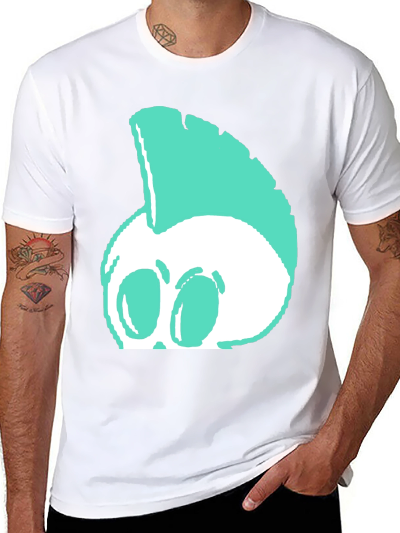 Edgy Punk Skull Graphic Tee - Black