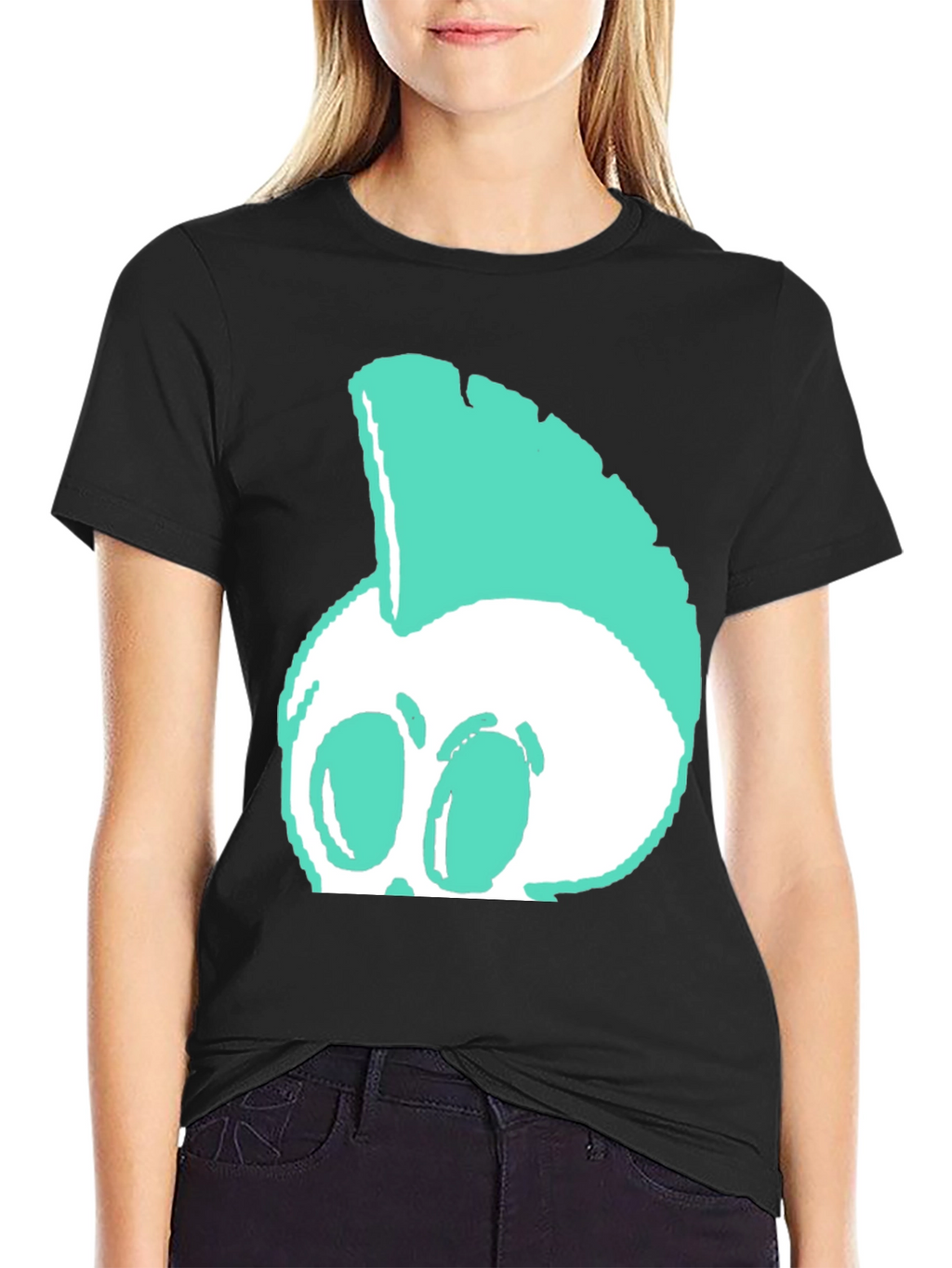 Edgy Punk Skull Graphic Tee - Black