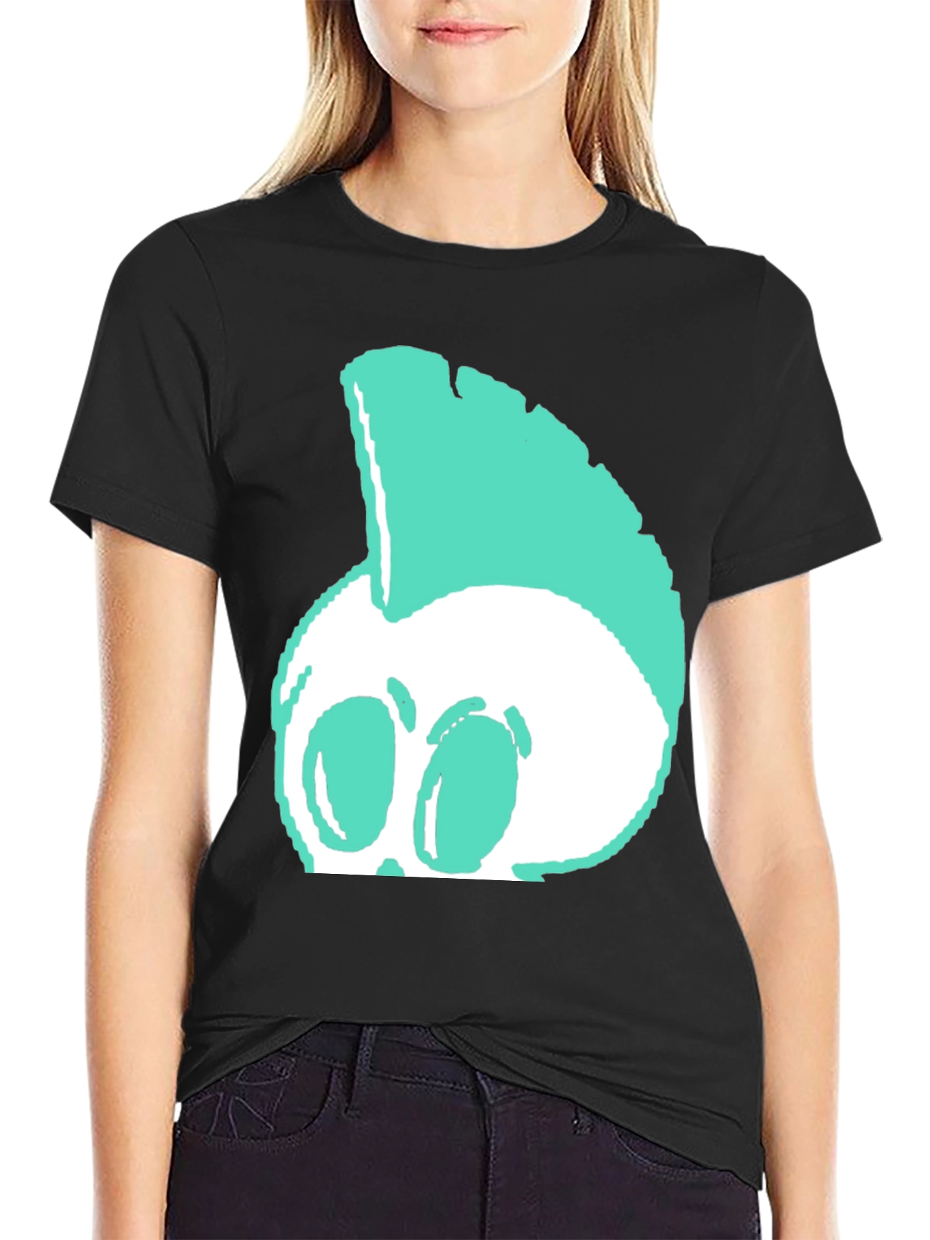 Edgy Punk Skull Graphic Tee - Black