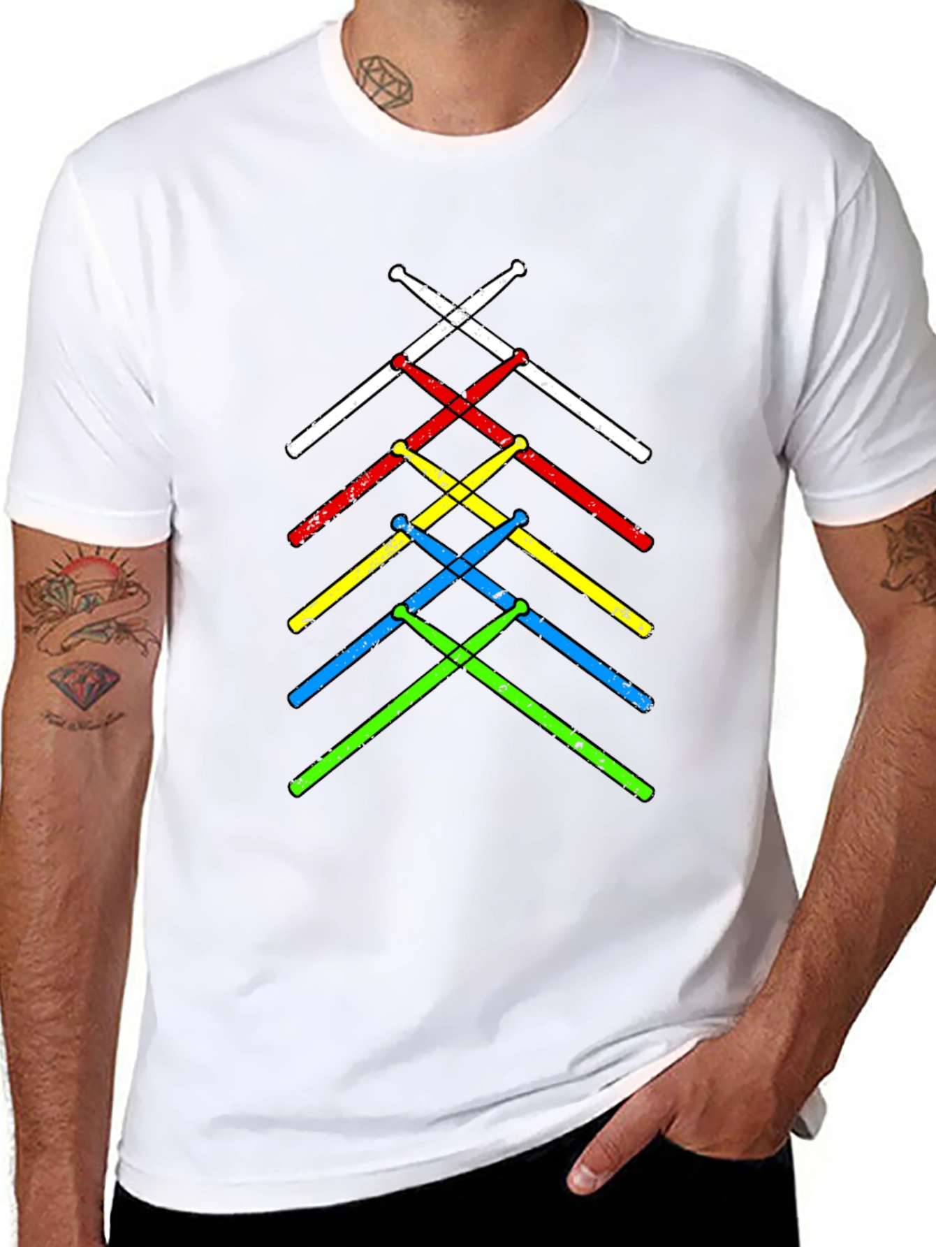 Drumsticks Graphic Tee - Music Lovers T-Shirt