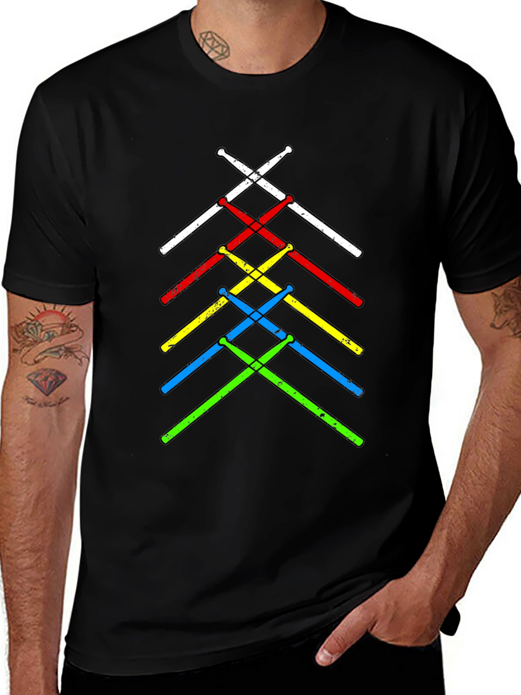 Drumsticks Graphic Tee - Music Lovers T-Shirt