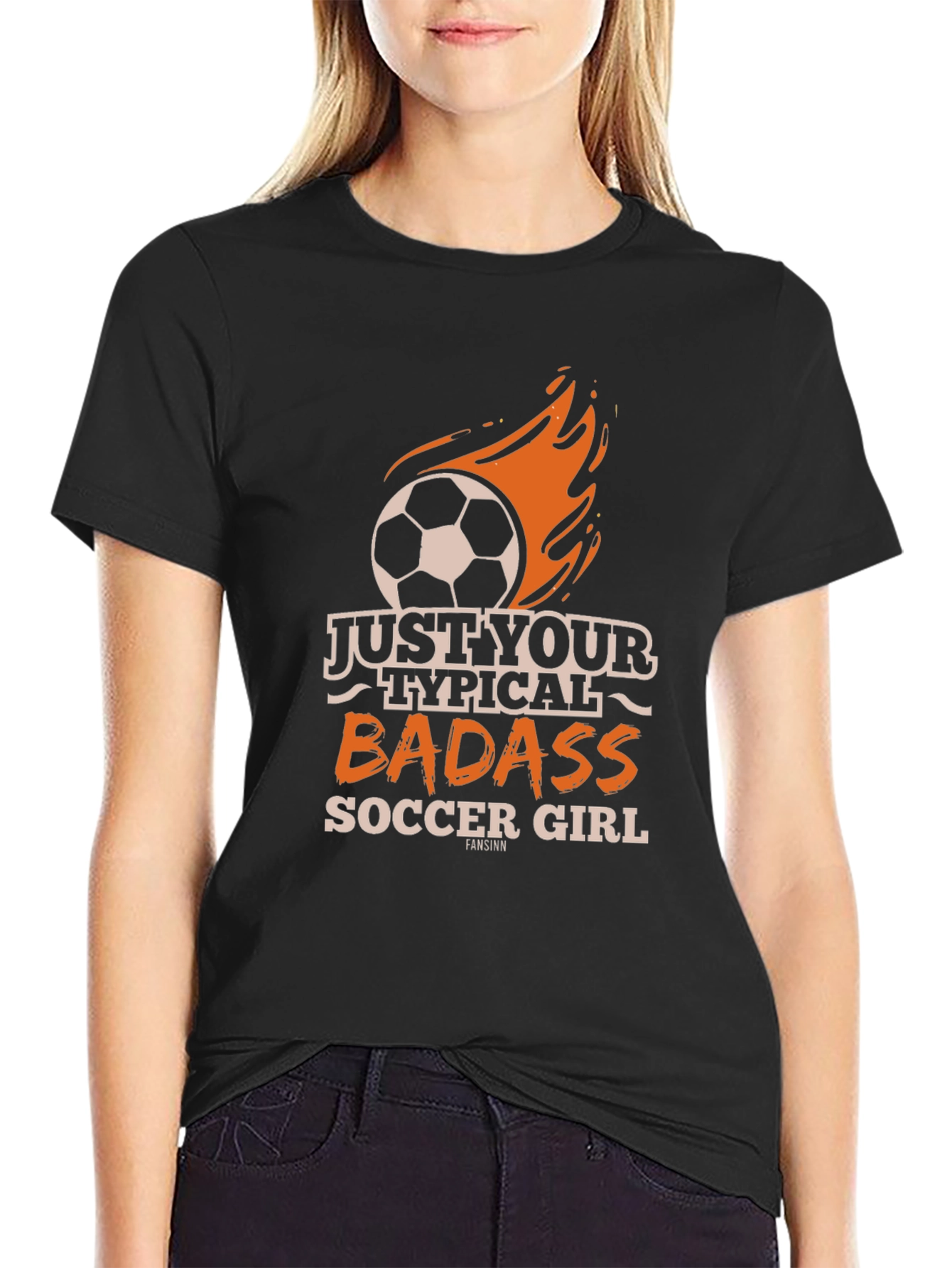 Badass Soccer Girl Graphic T-Shirt
