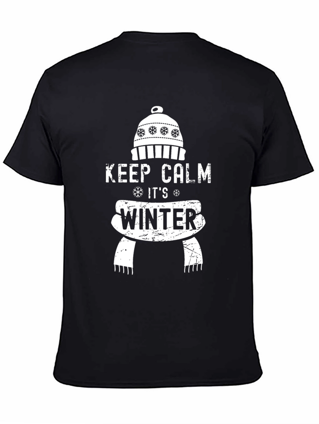 Keep Calm Its Winter Black Graphic T-Shirt