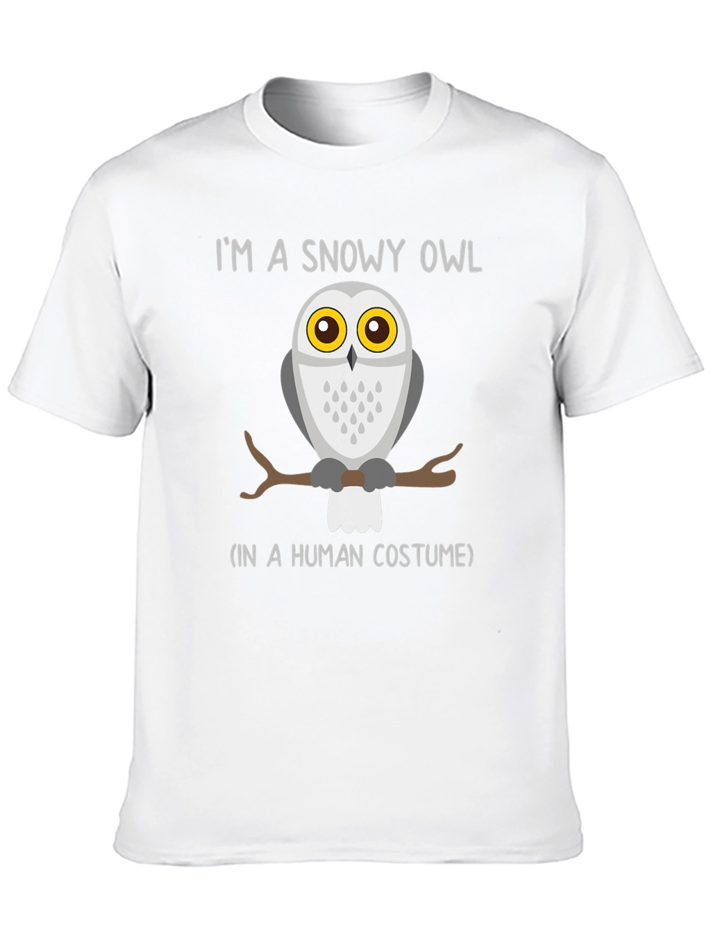 Snowy Owl in Human Costume Graphic T-Shirt