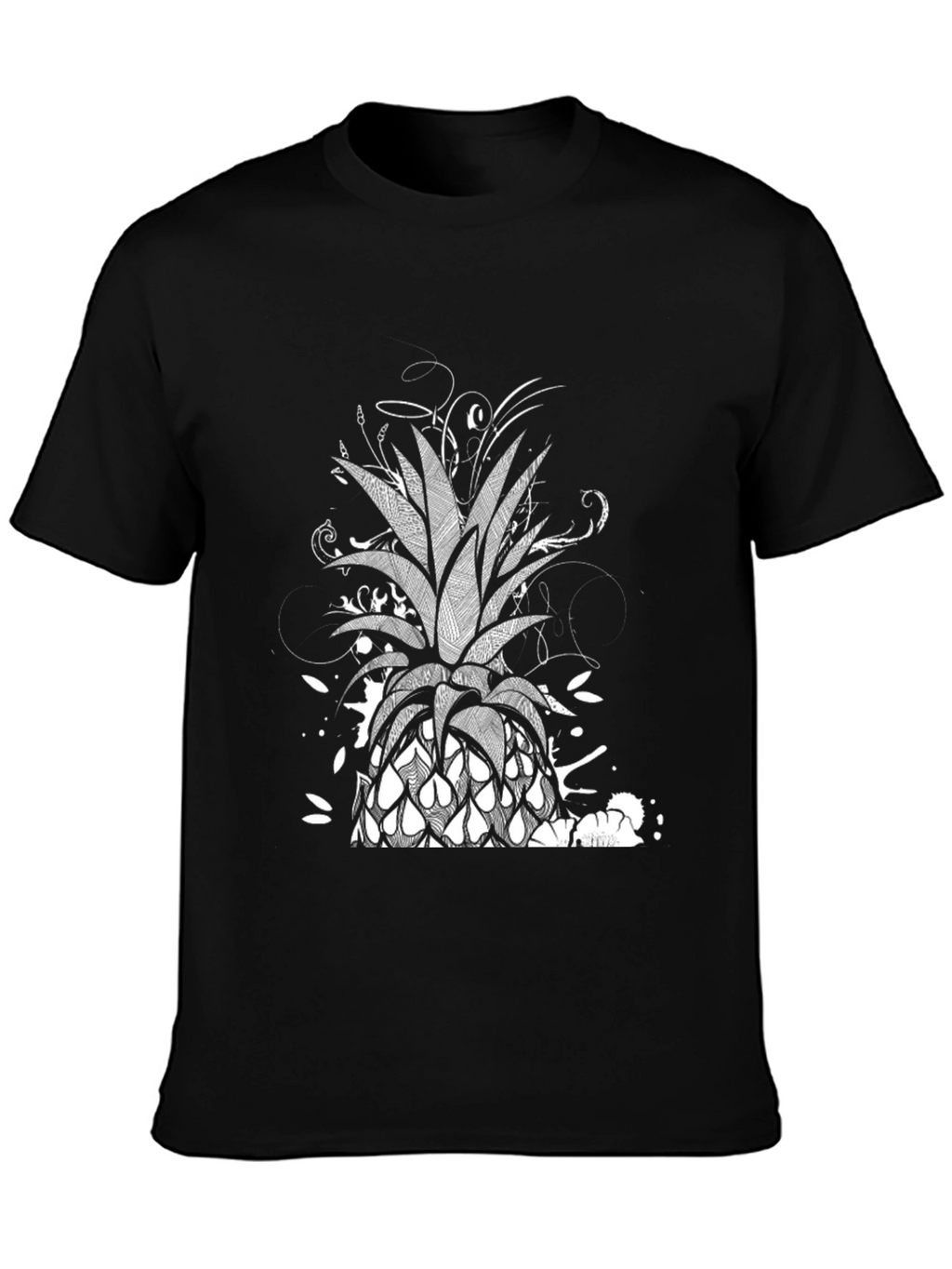 Pineapple Graphic Black T-Shirt