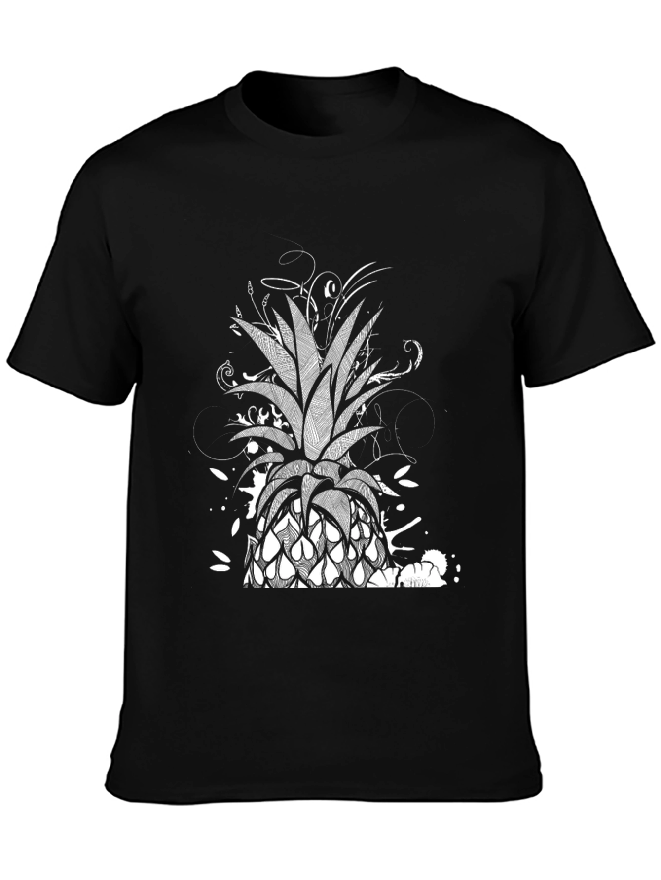 Pineapple Graphic Black T-Shirt