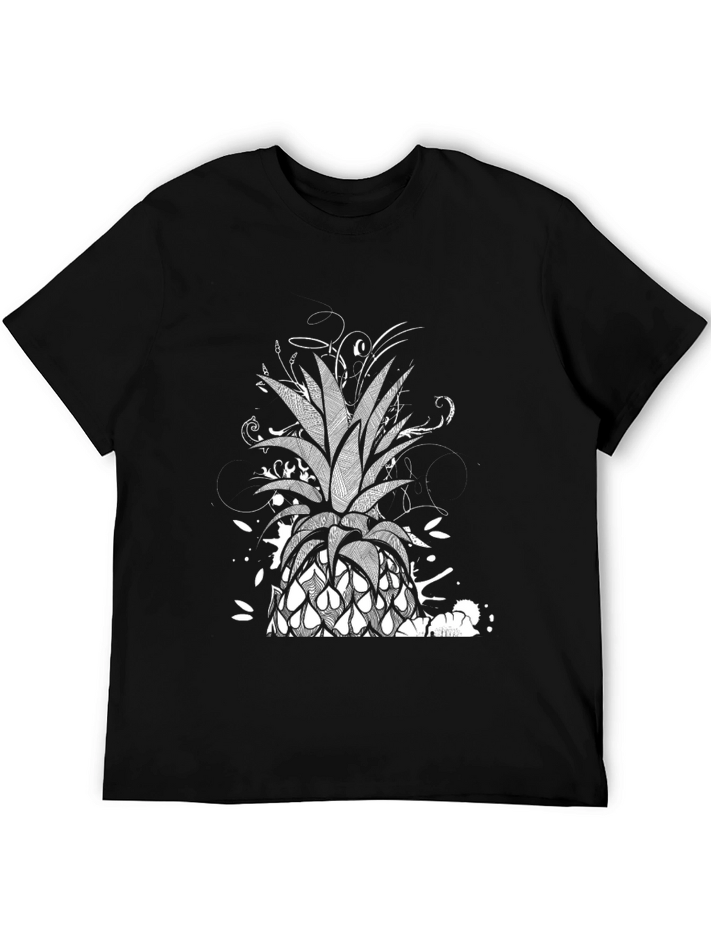 Pineapple Graphic Black T-Shirt