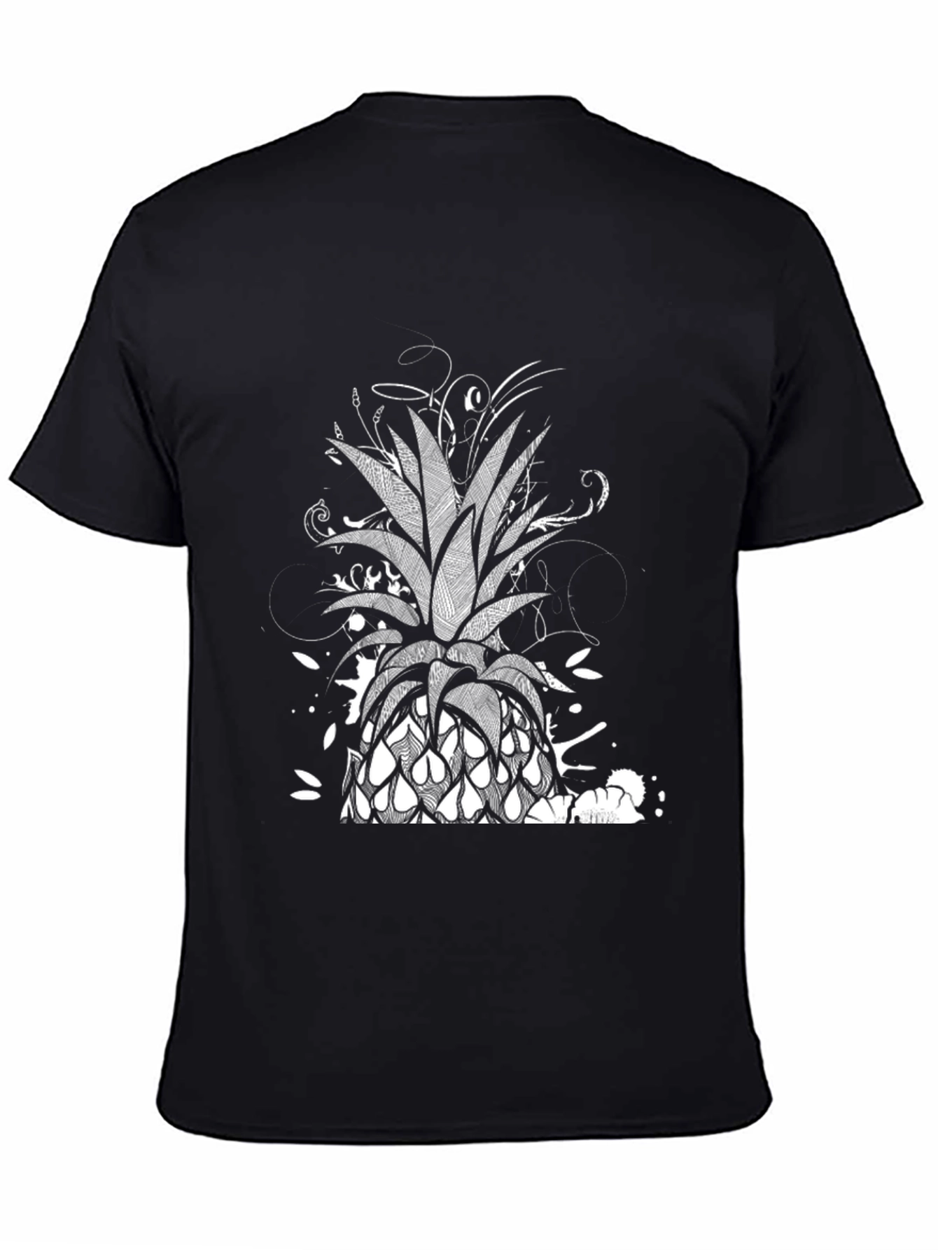 Pineapple Graphic Black T-Shirt