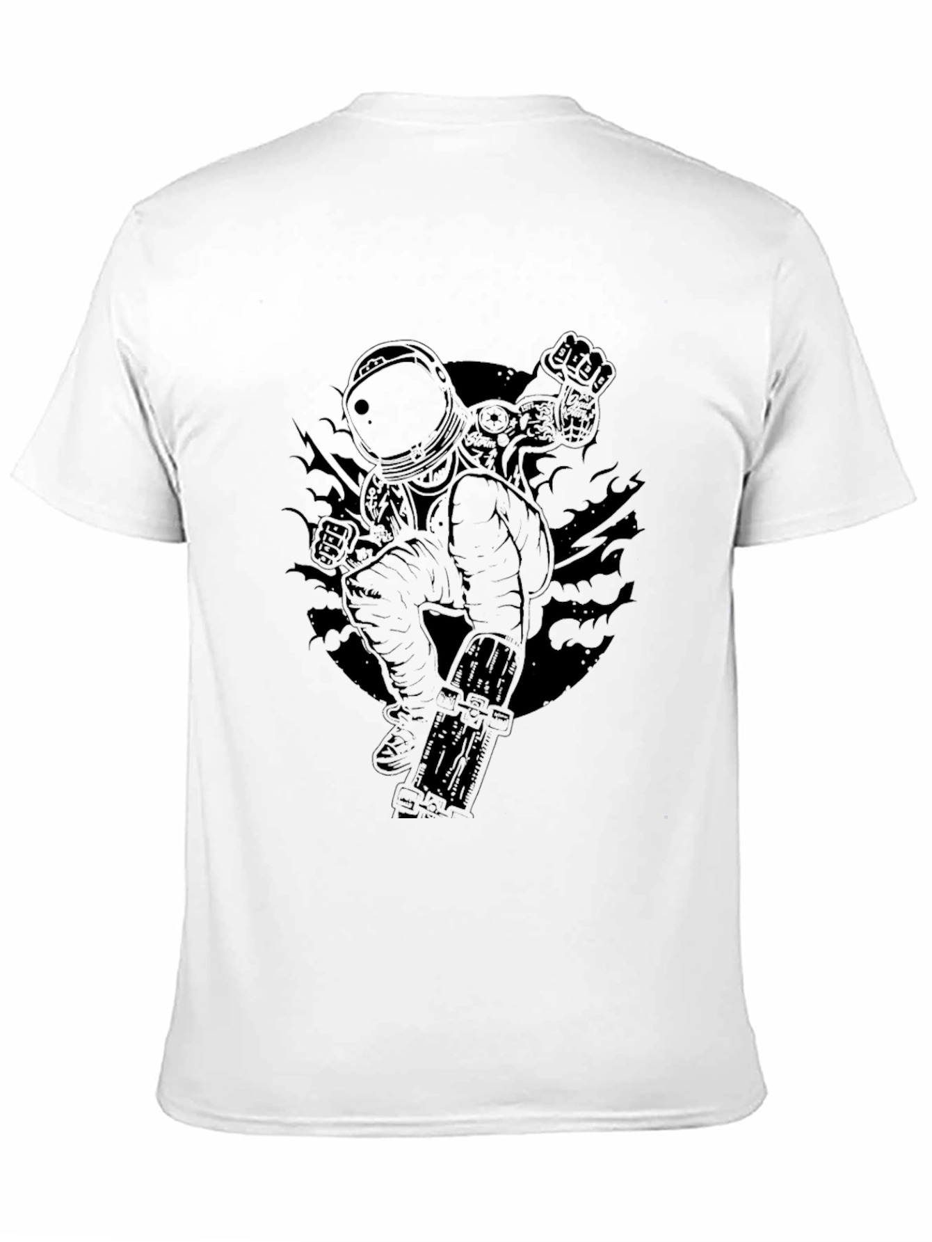 Astronaut Skateboard T-Shirt - Black Graphic Tee