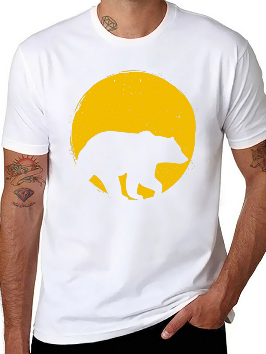 Bear Silhouette Tee - Mens Black T-Shirt
