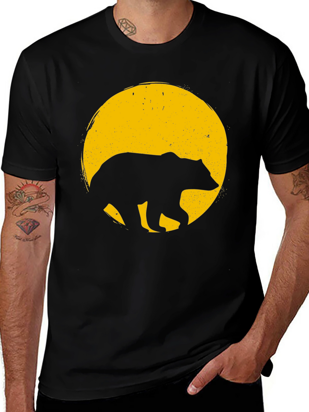 Bear Silhouette Tee - Mens Black T-Shirt