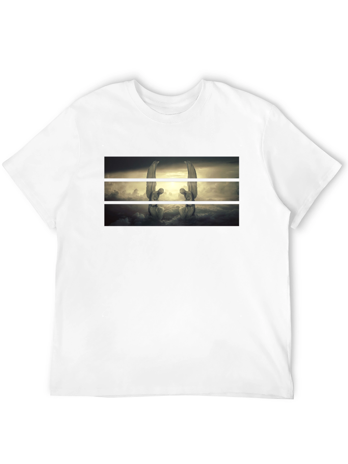 Angelic Statues Graphic Black T-Shirt
