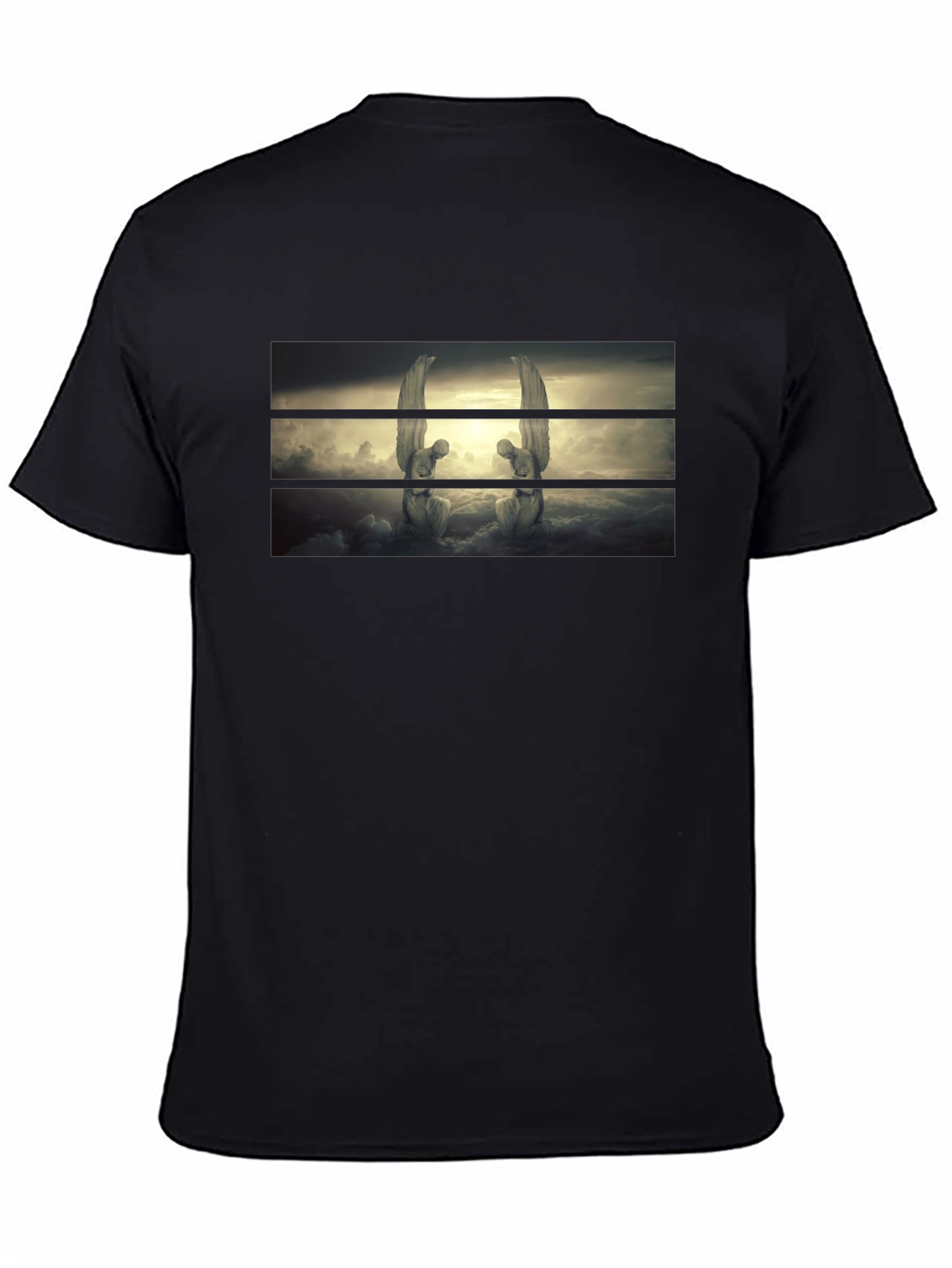 Angelic Statues Graphic Black T-Shirt