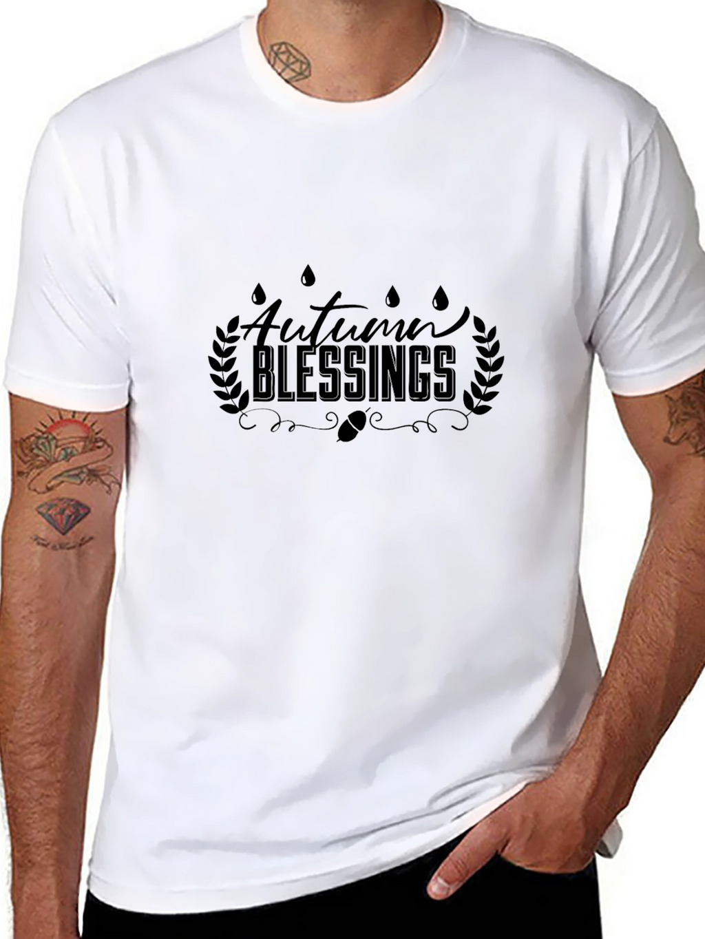 Autumn Blessings Black T-Shirt