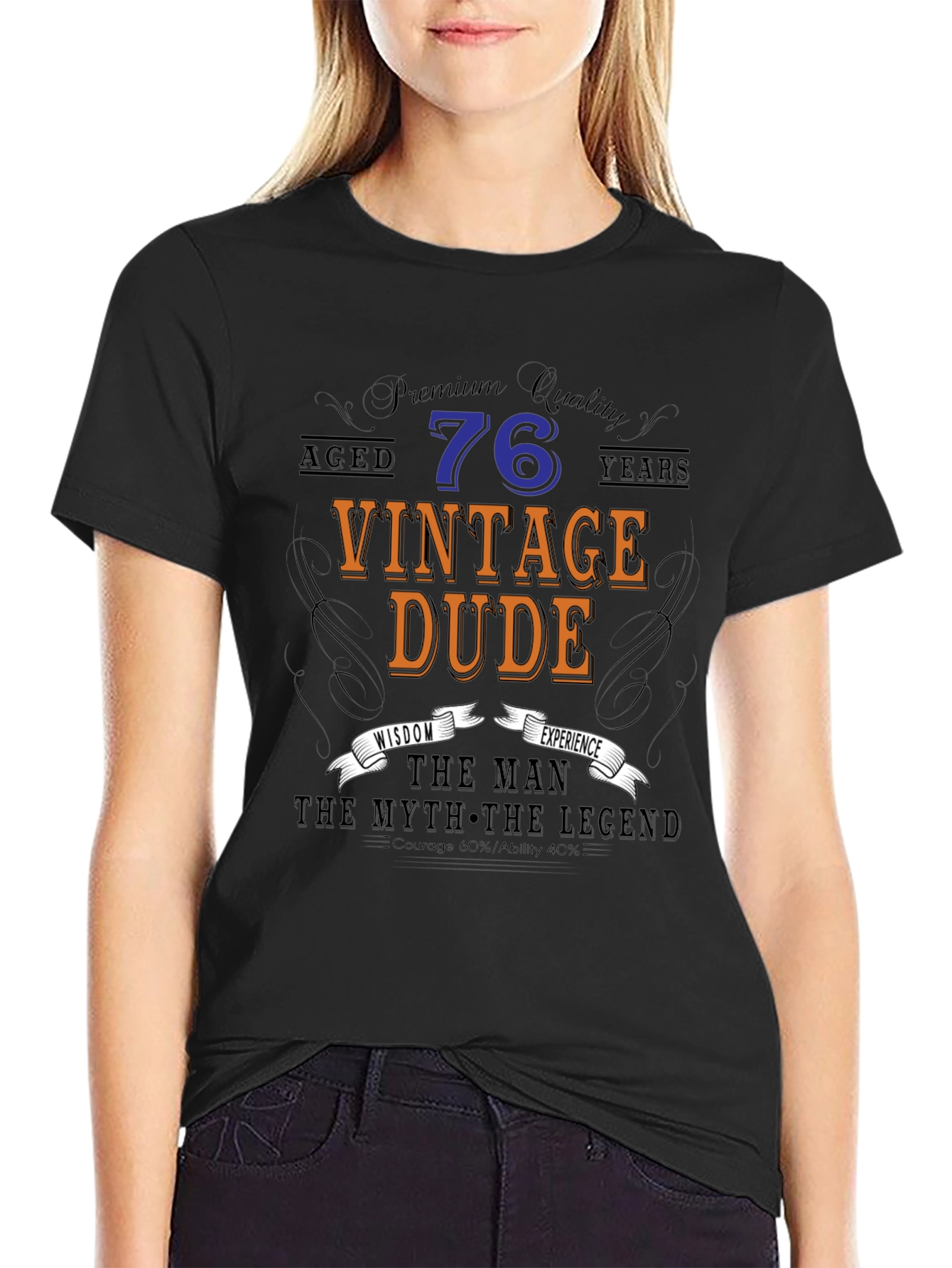 Vintage Dude 76th Birthday T-Shirt - Premium Quality