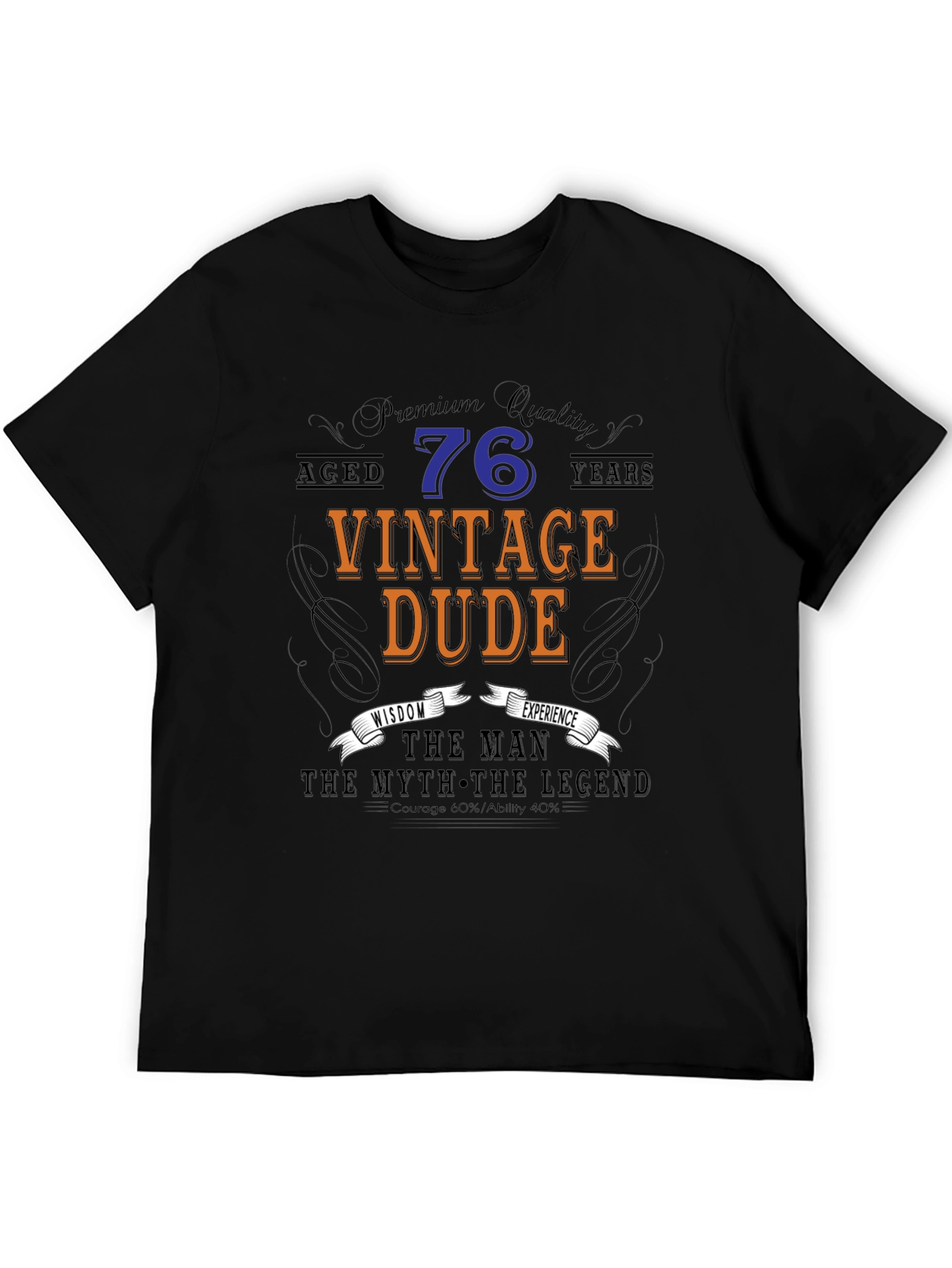Vintage Dude 76th Birthday T-Shirt - Premium Quality
