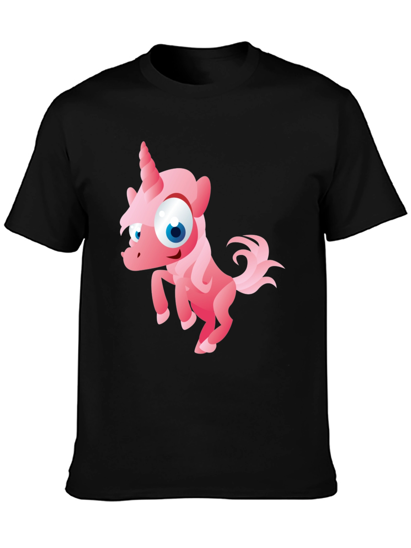 Black Unicorn Cartoon T-Shirt