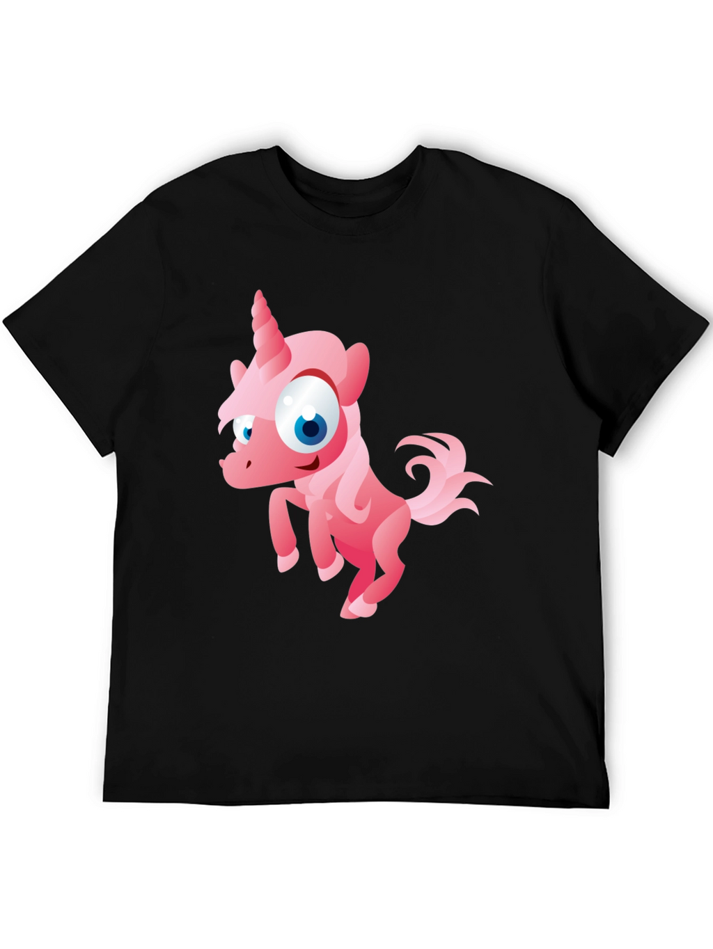 Black Unicorn Cartoon T-Shirt