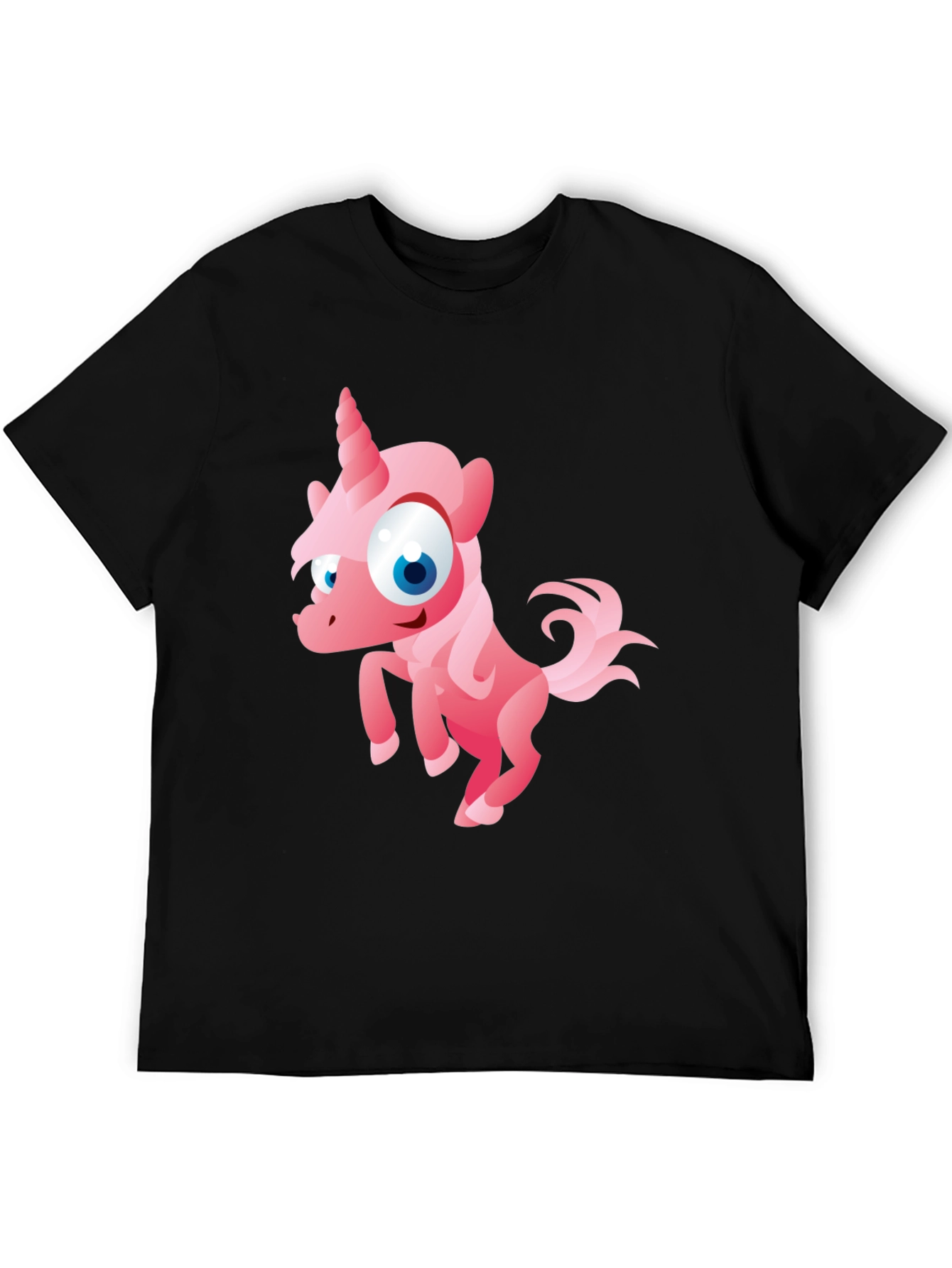 Black Unicorn Cartoon T-Shirt