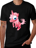 Black Unicorn Cartoon T-Shirt