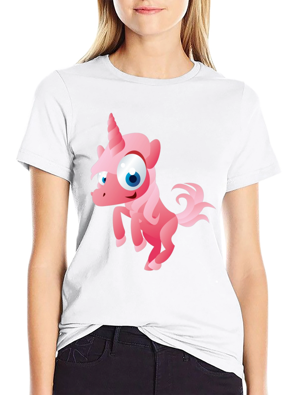 Black Unicorn Cartoon T-Shirt