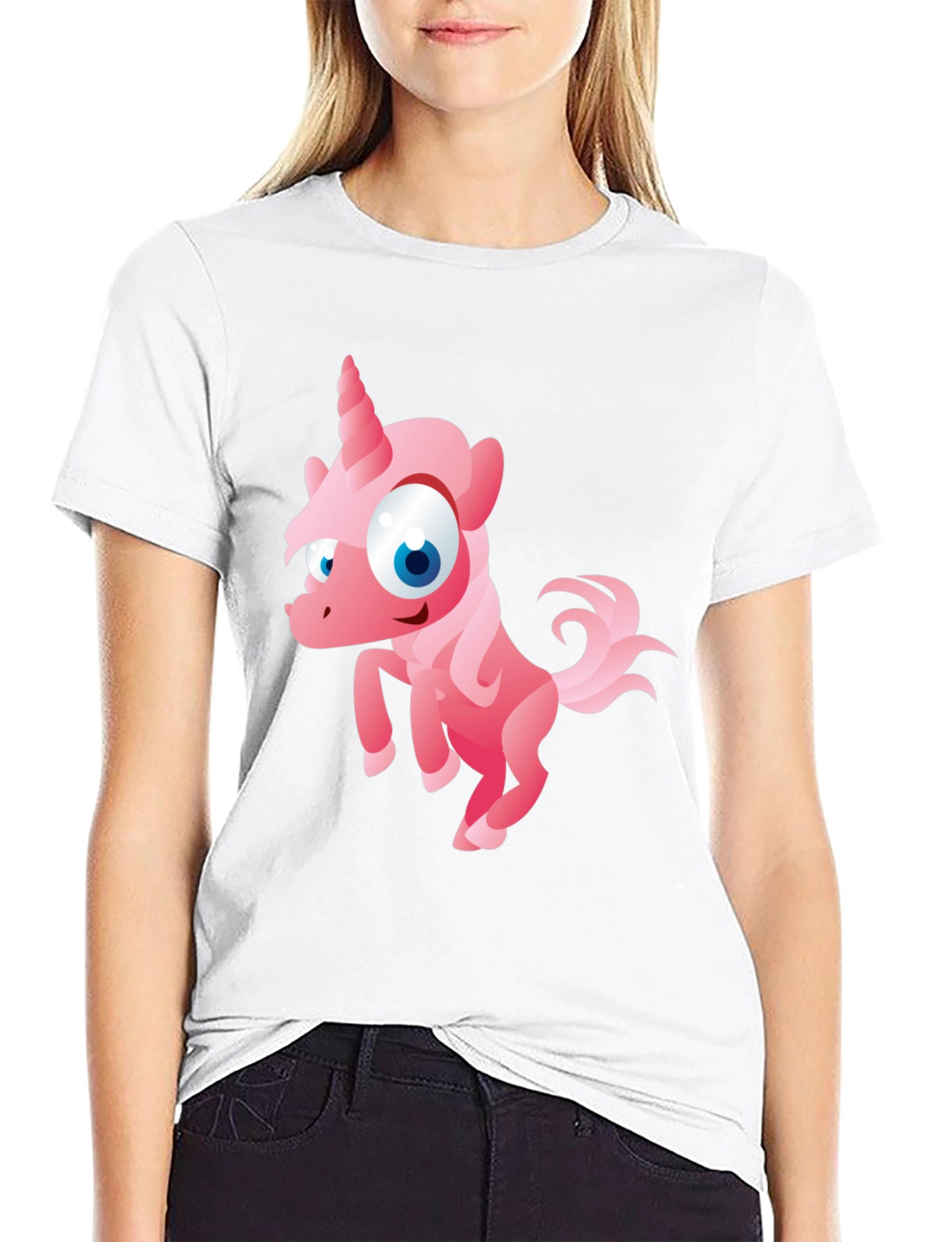 Black Unicorn Cartoon T-Shirt