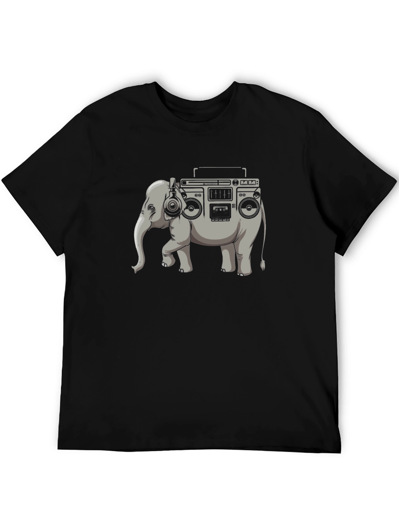 Boombox Elephant Graphic Tee - Unique Style