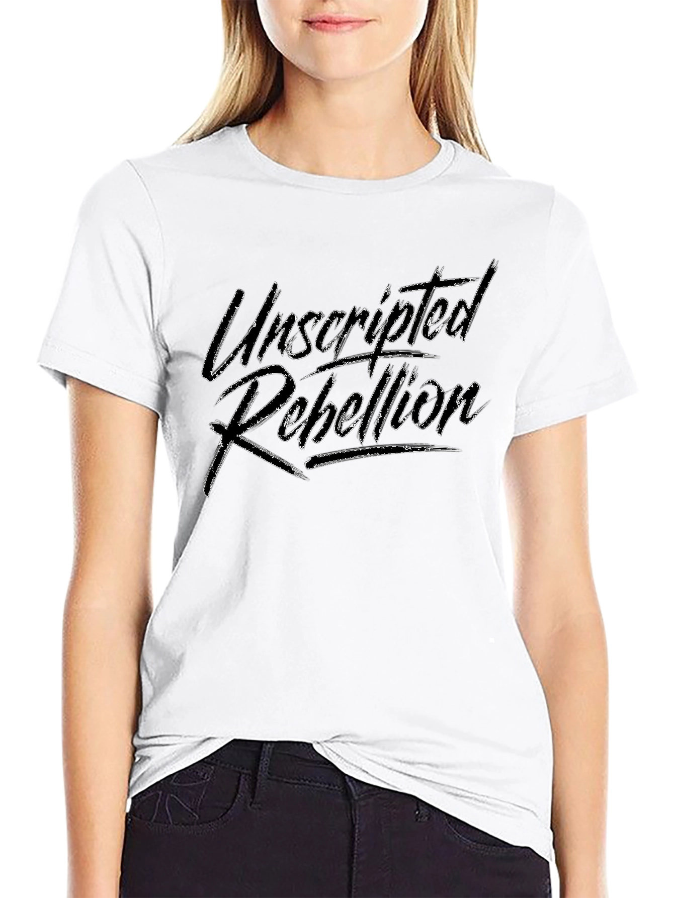 Unscripted Rebellion Black Graphic Tee - Menswear