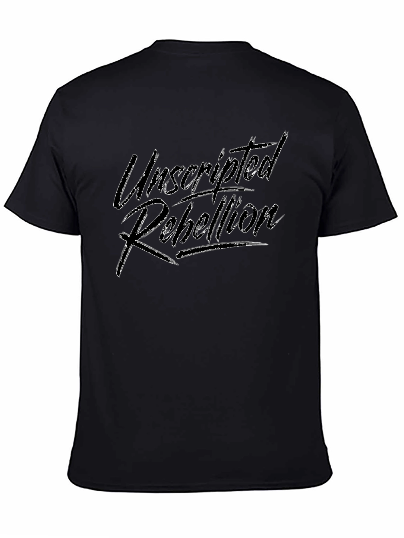 Unscripted Rebellion Black Graphic Tee - Menswear