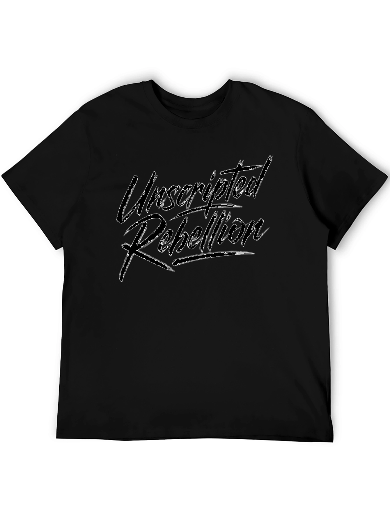 Unscripted Rebellion Black Graphic Tee - Menswear