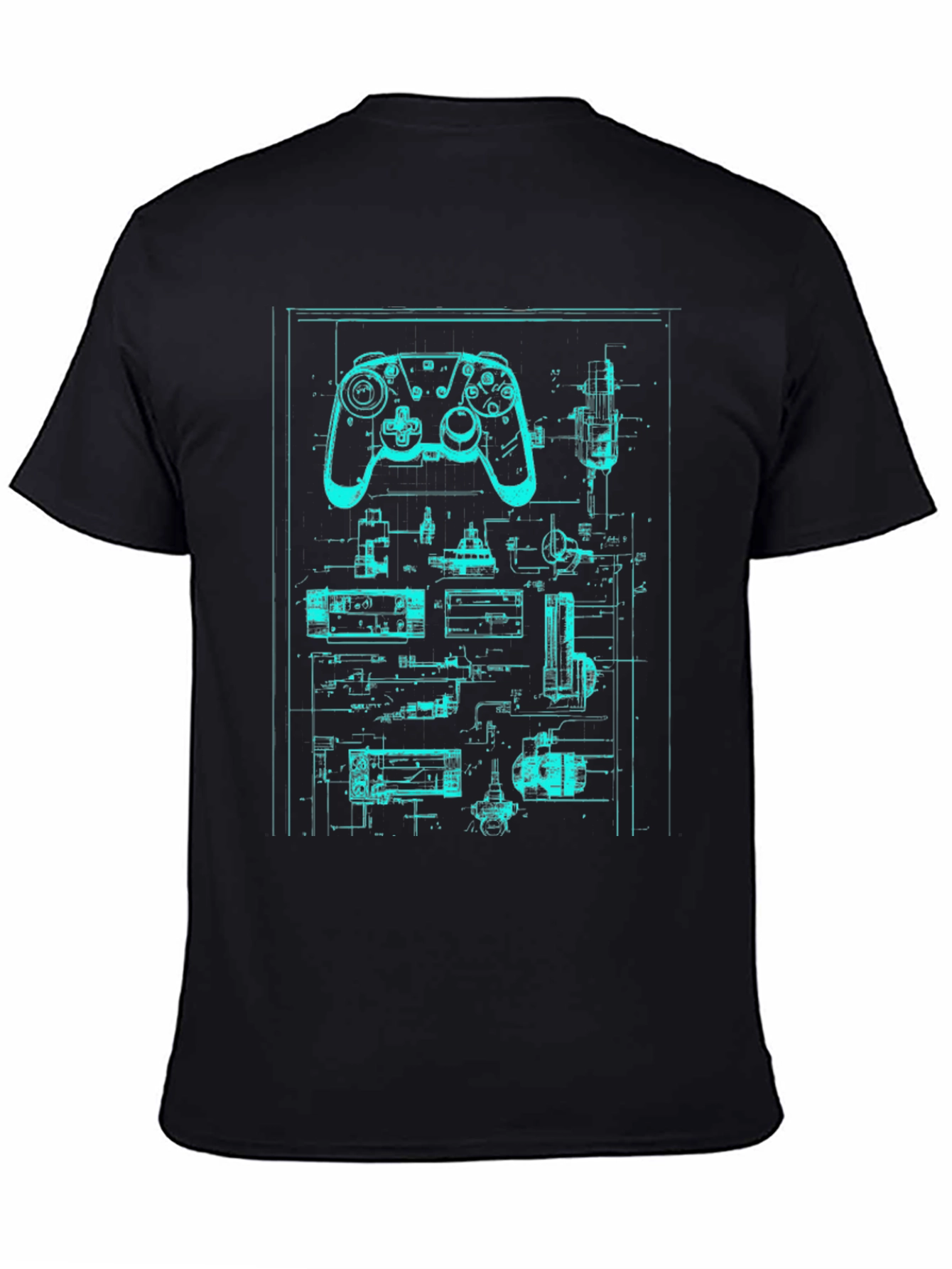 Retro Gaming Controller Blueprint T-Shirt