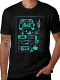 Retro Gaming Controller Blueprint T-Shirt