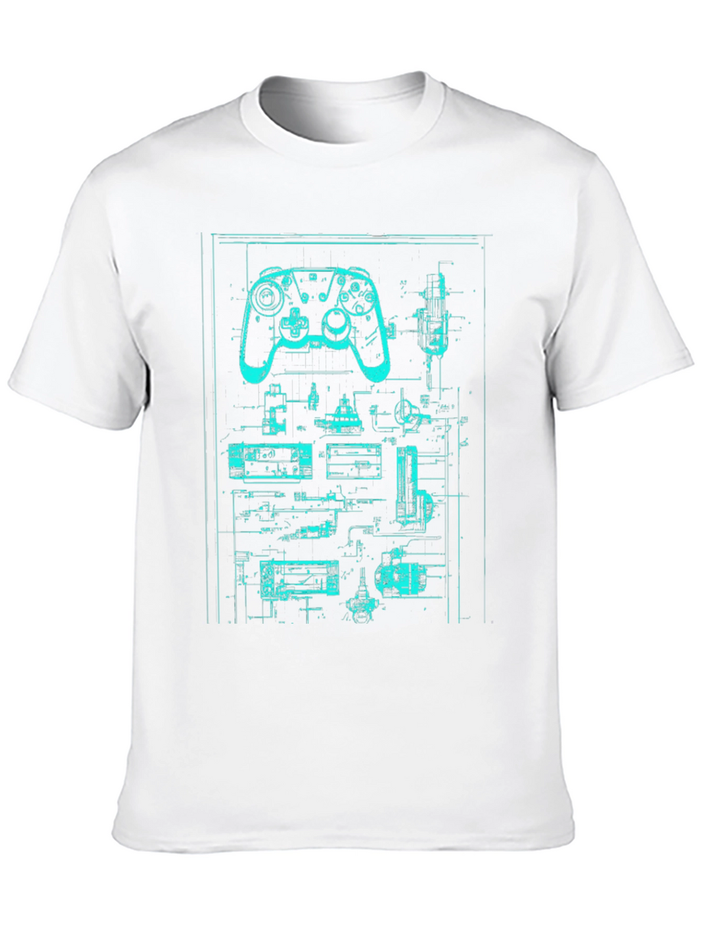Retro Gaming Controller Blueprint T-Shirt