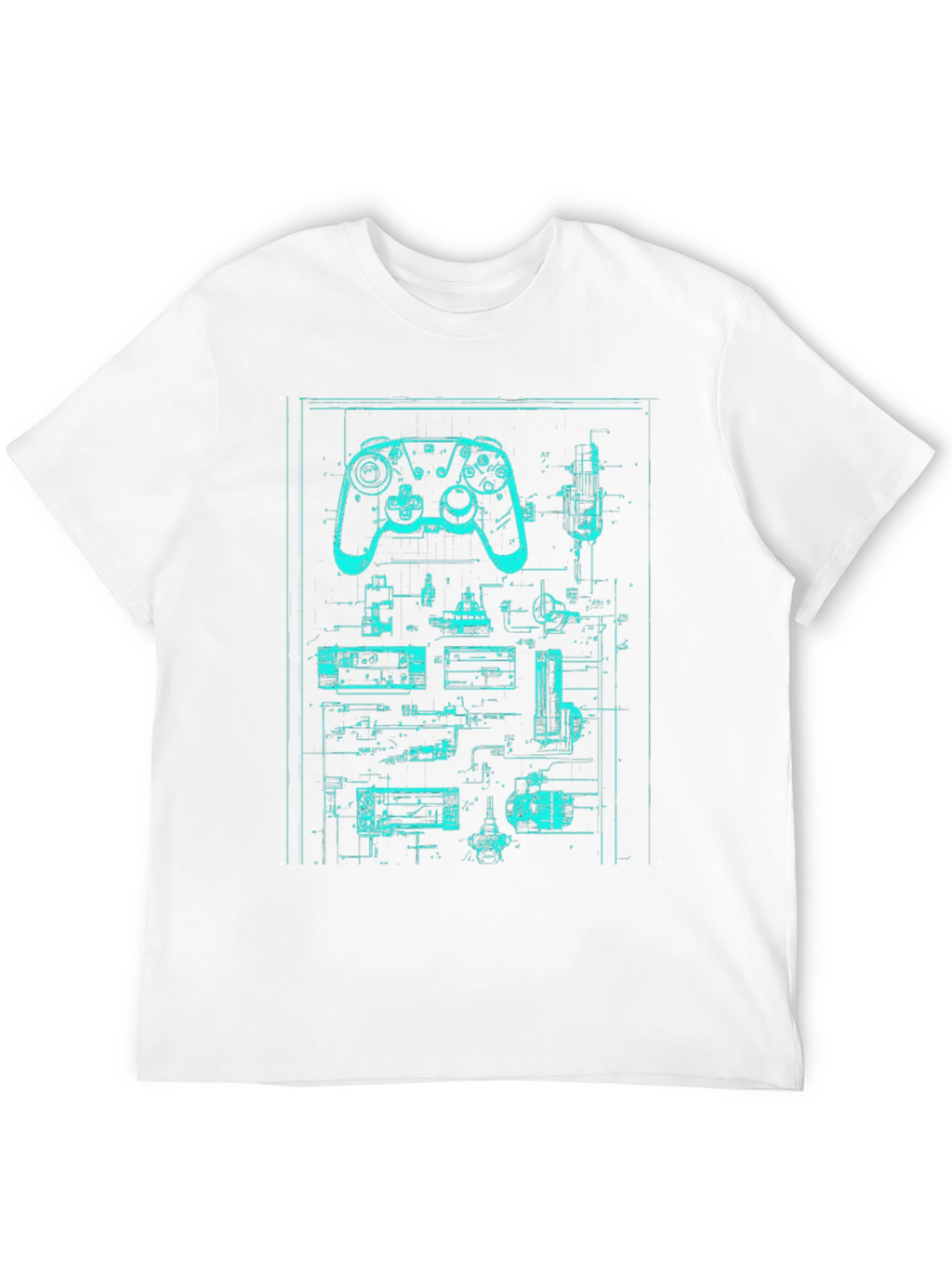 Retro Gaming Controller Blueprint T-Shirt