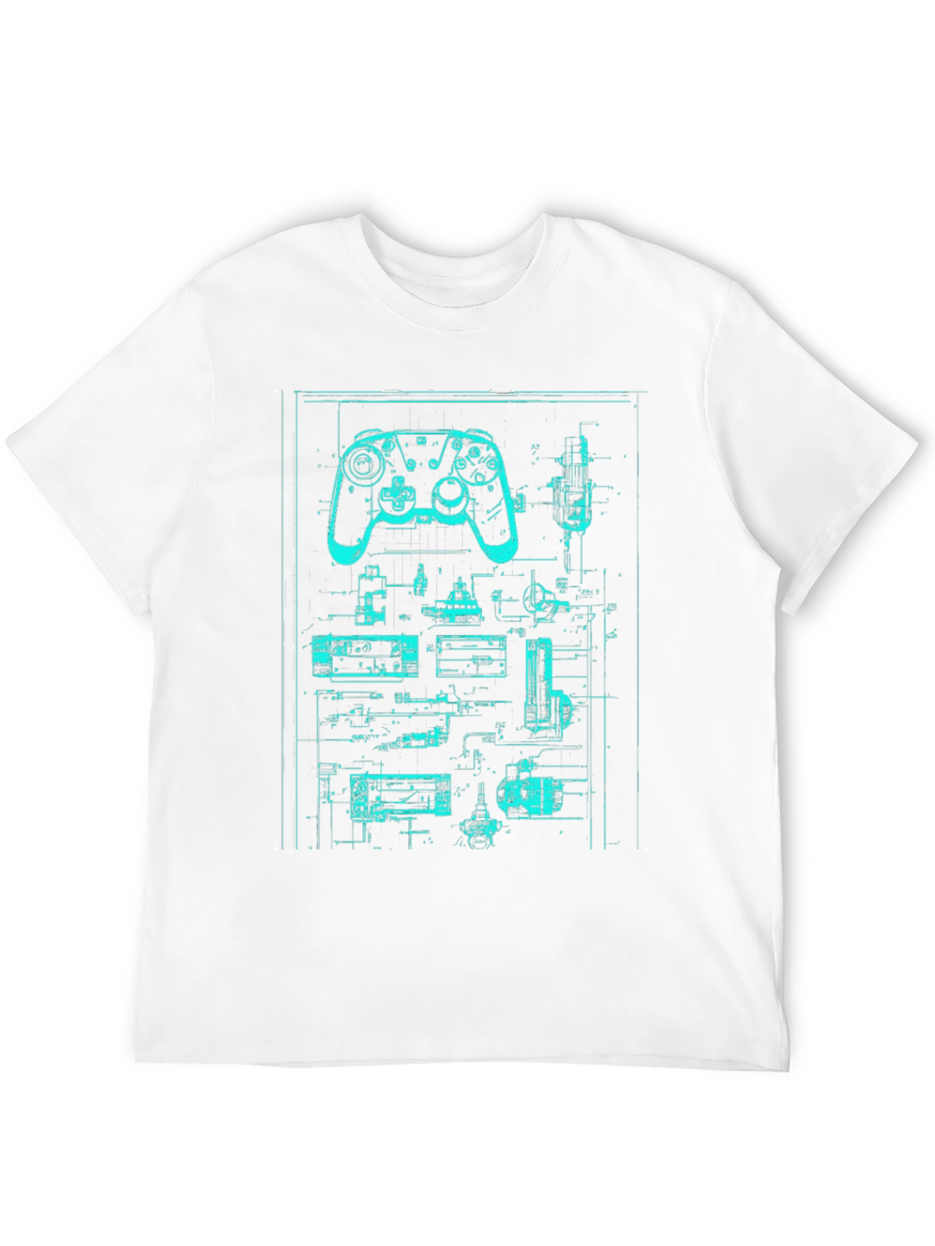 Retro Gaming Controller Blueprint T-Shirt