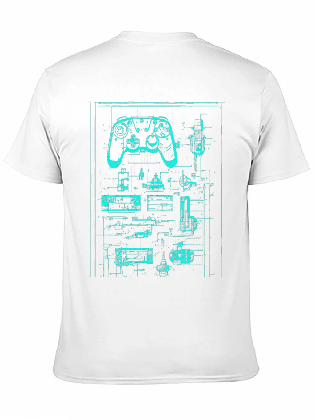 Retro Gaming Controller Blueprint T-Shirt