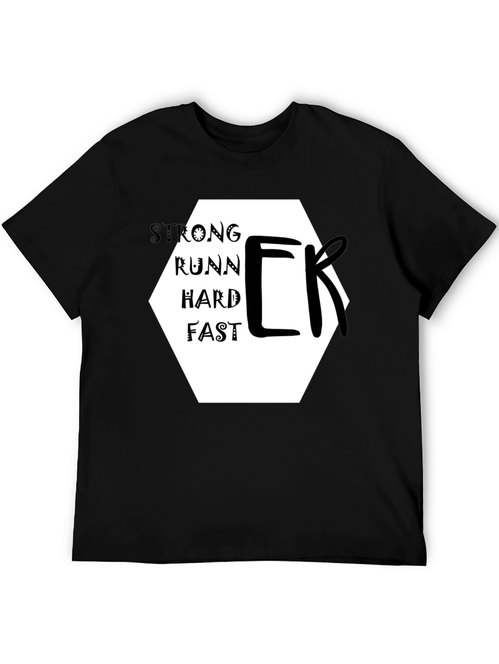 Strong Runner Graphic Black T-Shirt