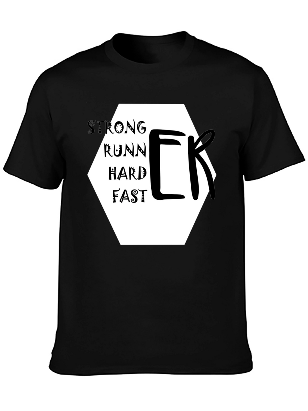 Strong Runner Graphic Black T-Shirt