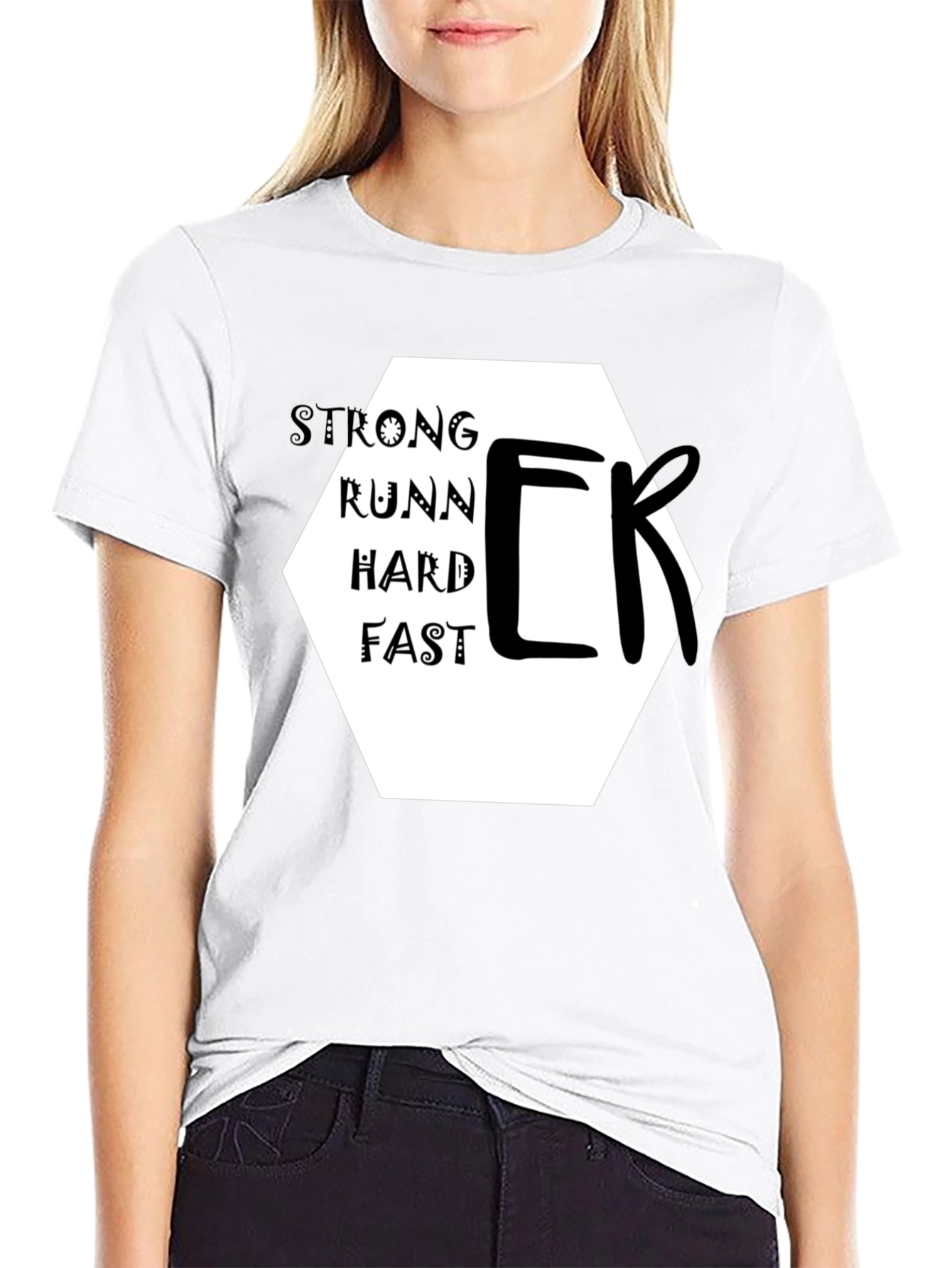 Strong Runner Graphic Black T-Shirt