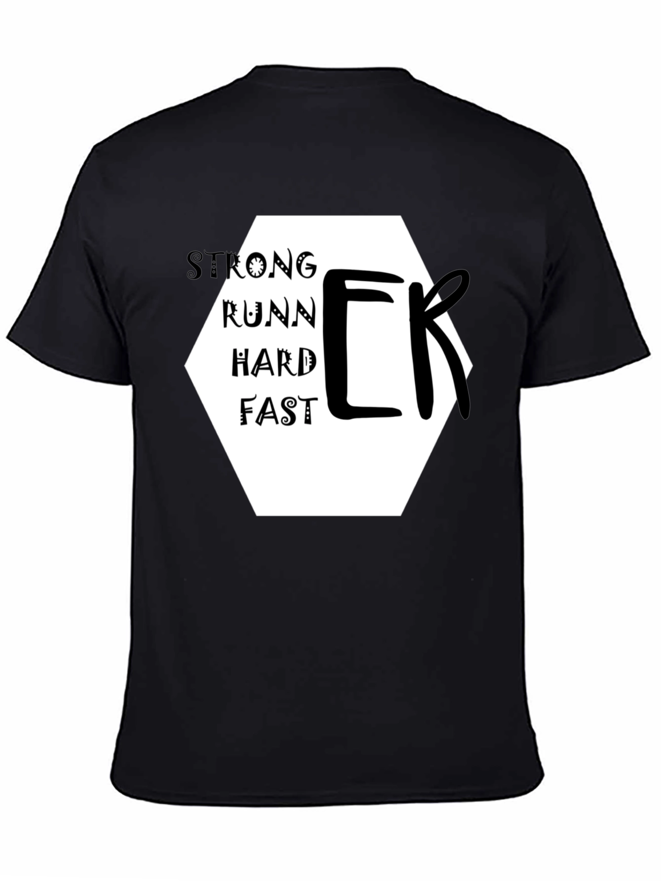 Strong Runner Graphic Black T-Shirt