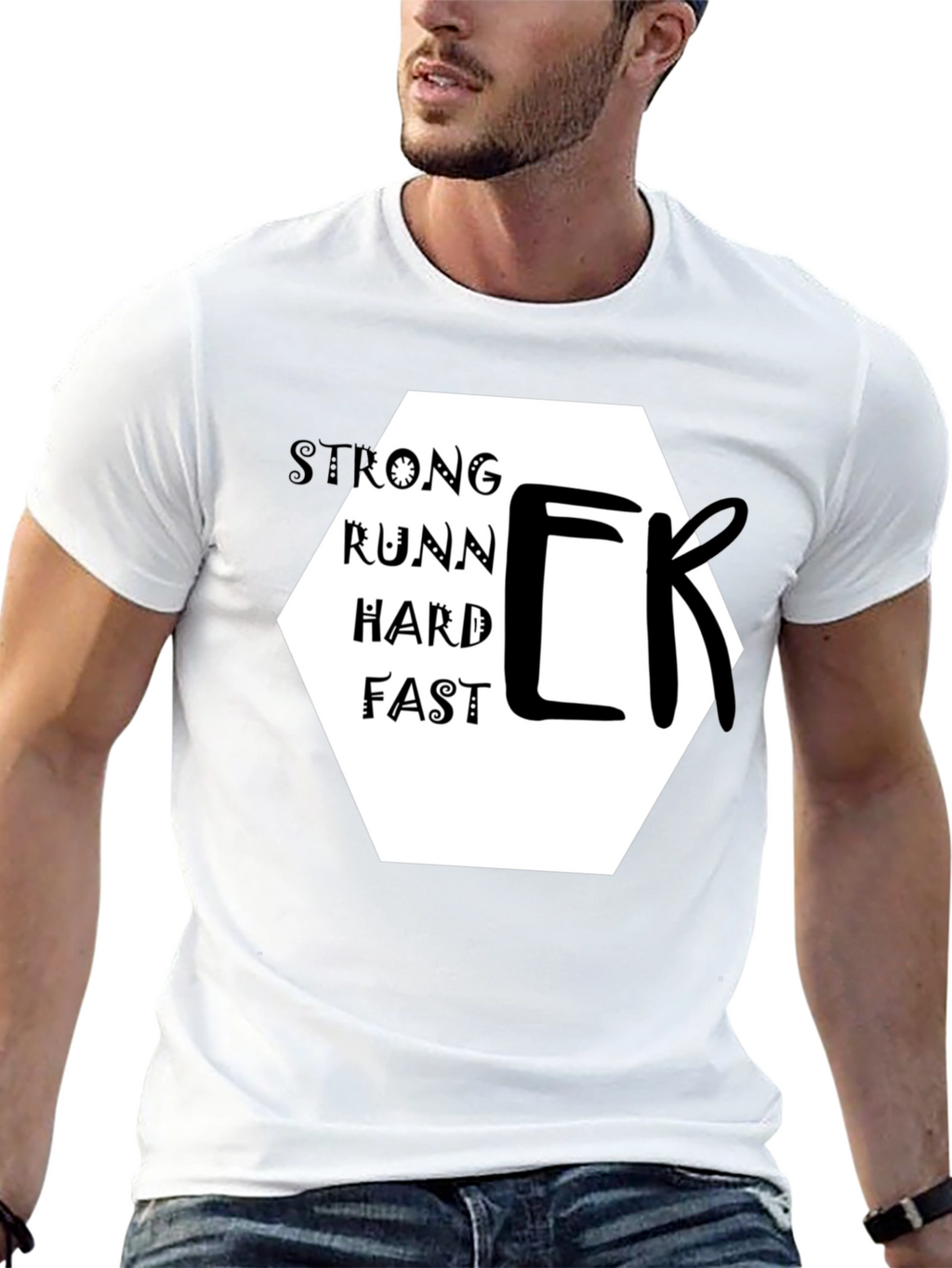 Strong Runner Graphic Black T-Shirt