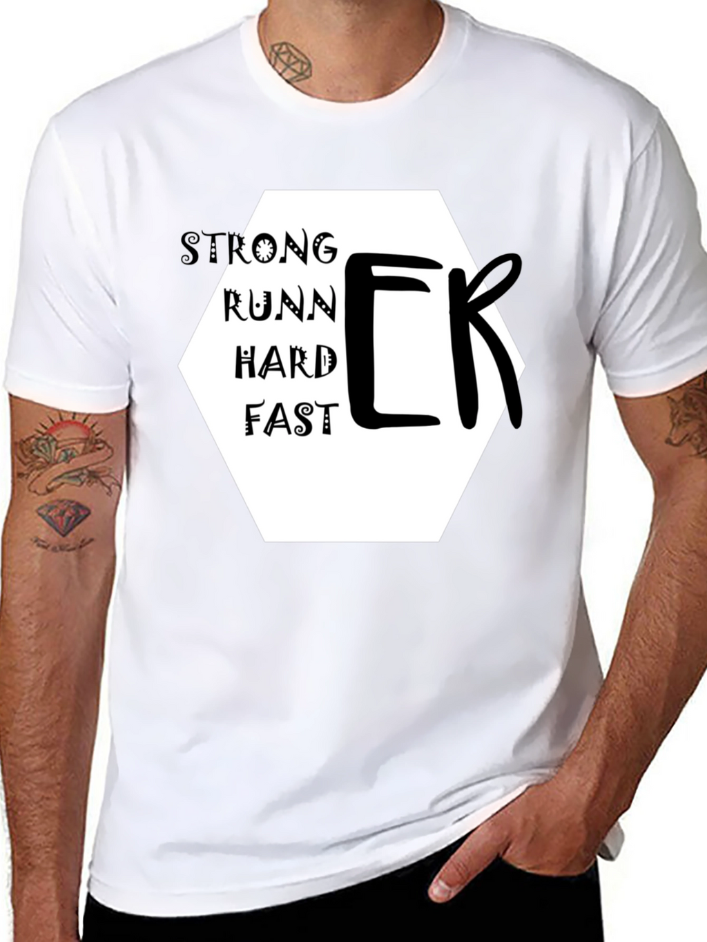Strong Runner Graphic Black T-Shirt