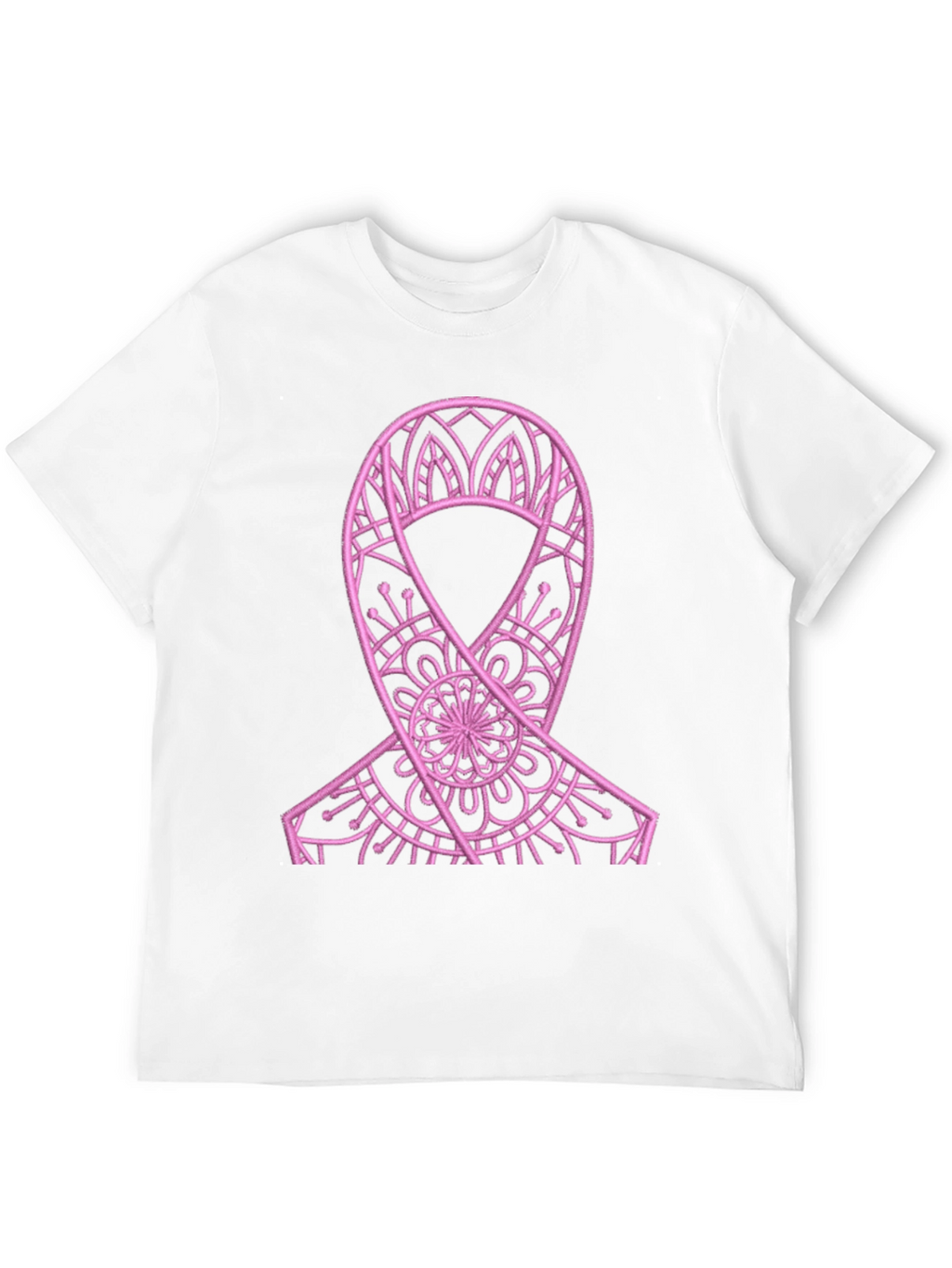 Pink Ribbon Mandala Black Tee